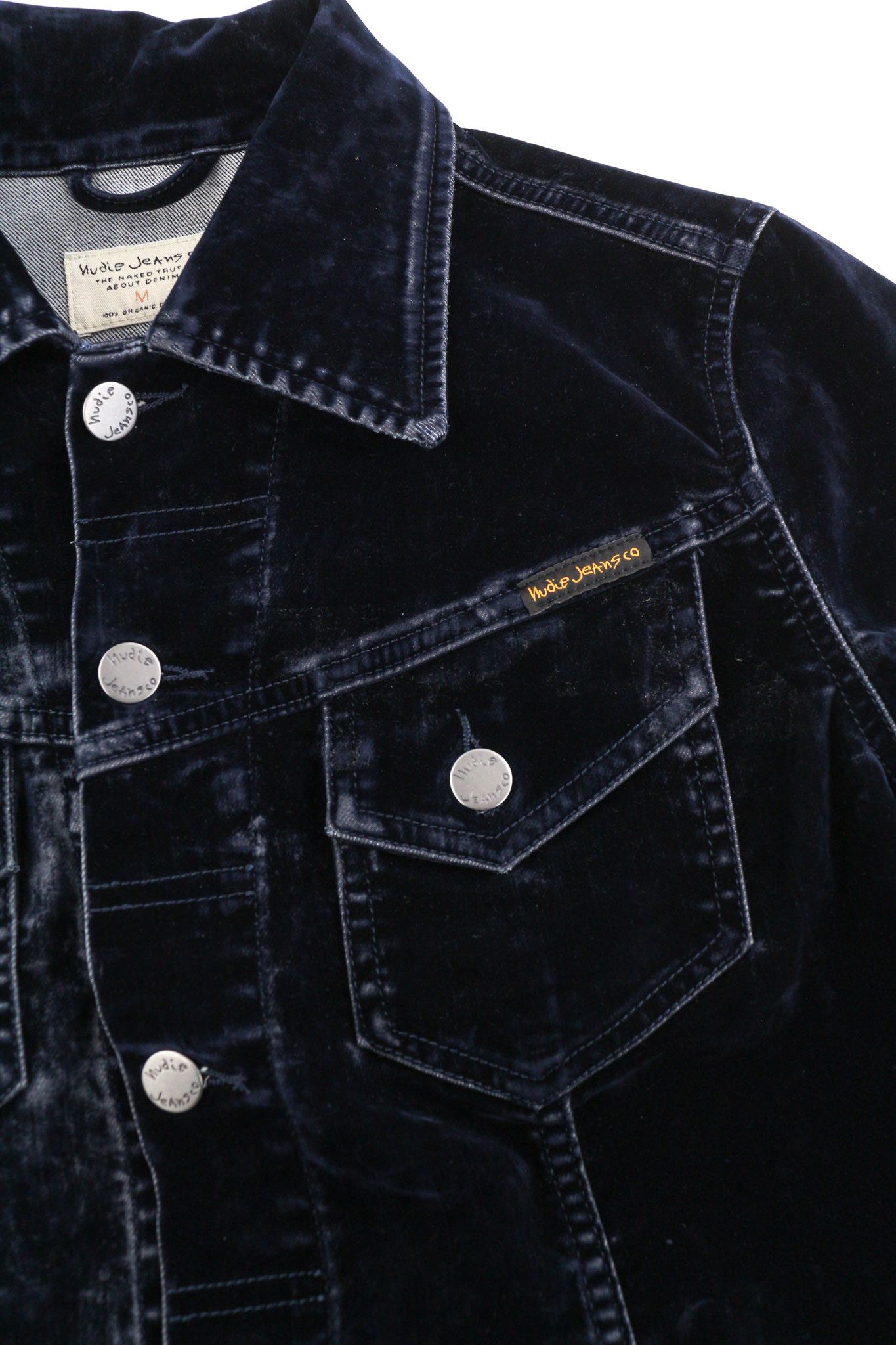 Nudie Jeans TOVE M Blue Velvet Polo Dark Long Sleeve Jacket 82423 Size US M / EU 48-50 / 2 - 6 Thumbnail
