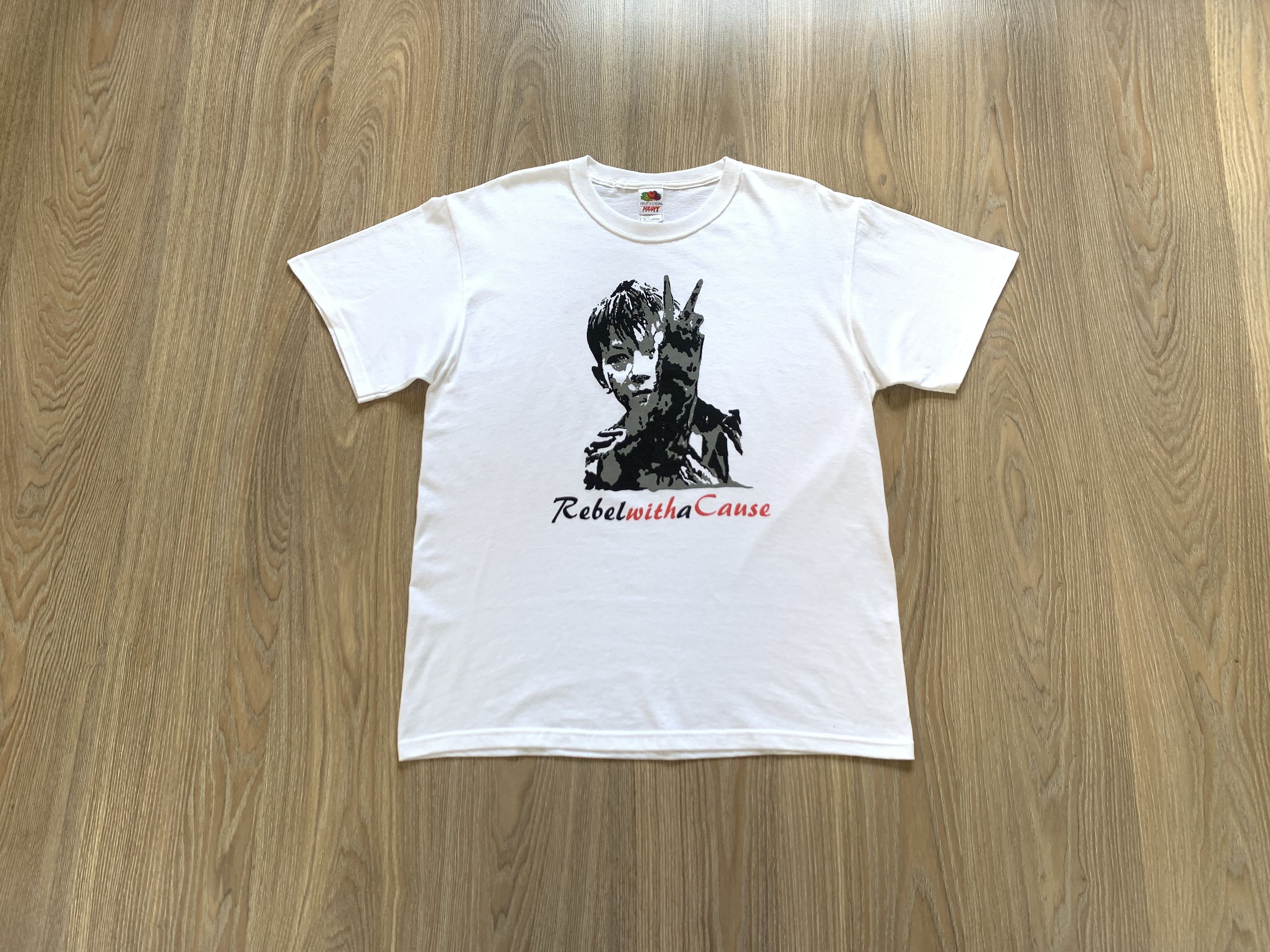 Fruit Of The Loom Rare Rebel Without A Cause Vintage Printed T Shirt Size US L / EU 52-54 / 3 - 11 Thumbnail