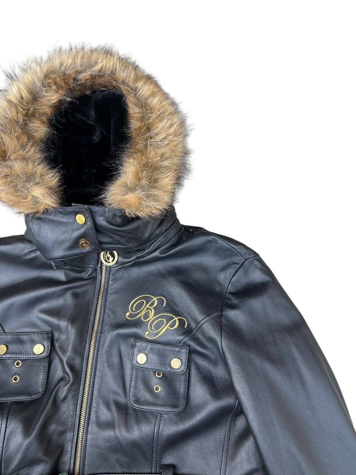 Leather Baby Phat Nappa Leather Jacket Hoodie Size L / US 10 / IT 46 - 9 Thumbnail