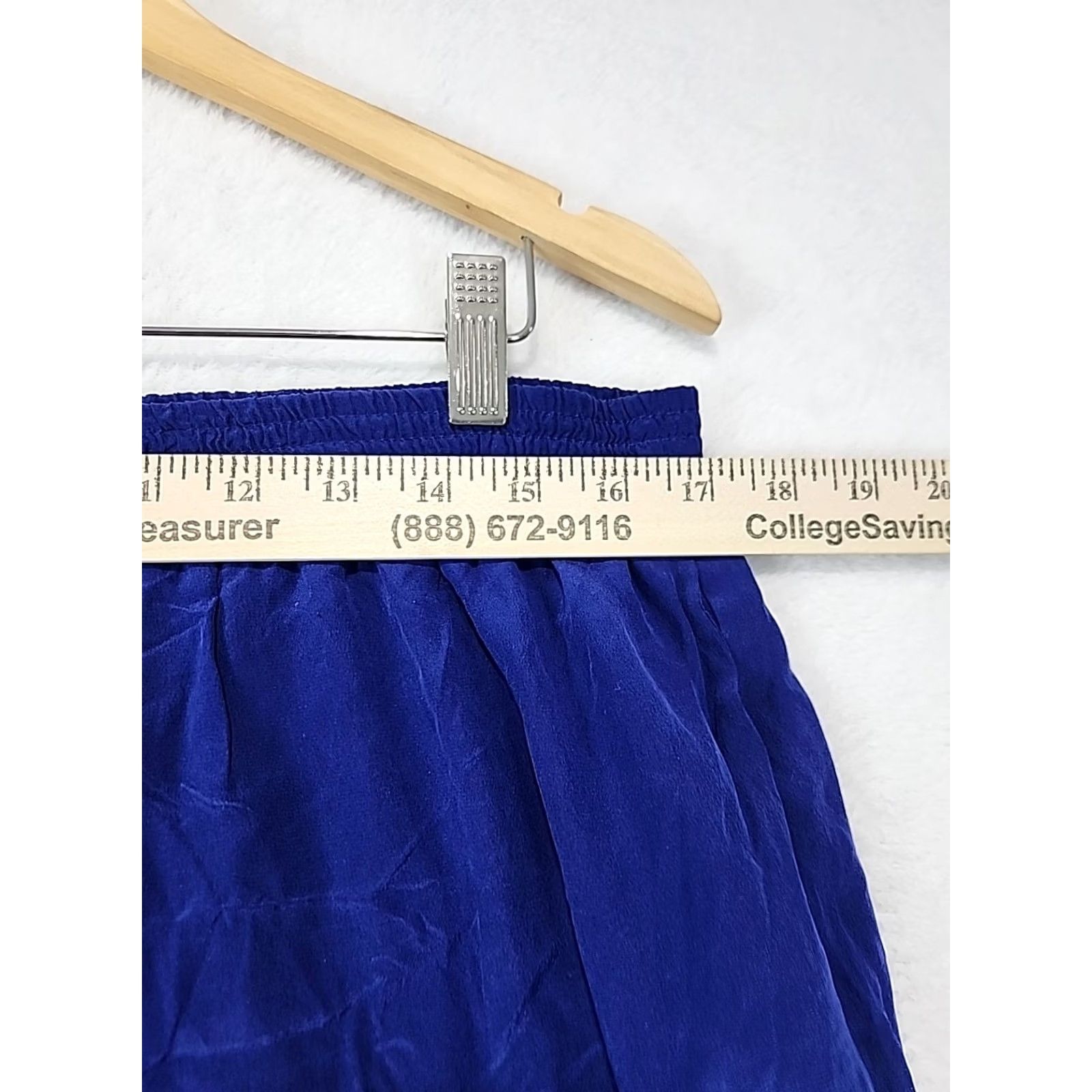 Vintage VINTAGE Argenti Blue Silk Lounge Pants Womens Size 10 Wide-Leg Elastic Drawstring Relaxed Fit Sleep Yoga Pajama Casual Lightweight Holiday Comfort Size 32" / US 10 / IT 46 - 5 Thumbnail