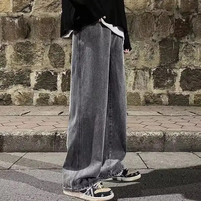 Japanese Brand Washed Black High Street Straight Loose Wide Leg Denim Pant Size US 32 / EU 48 - 3 Thumbnail