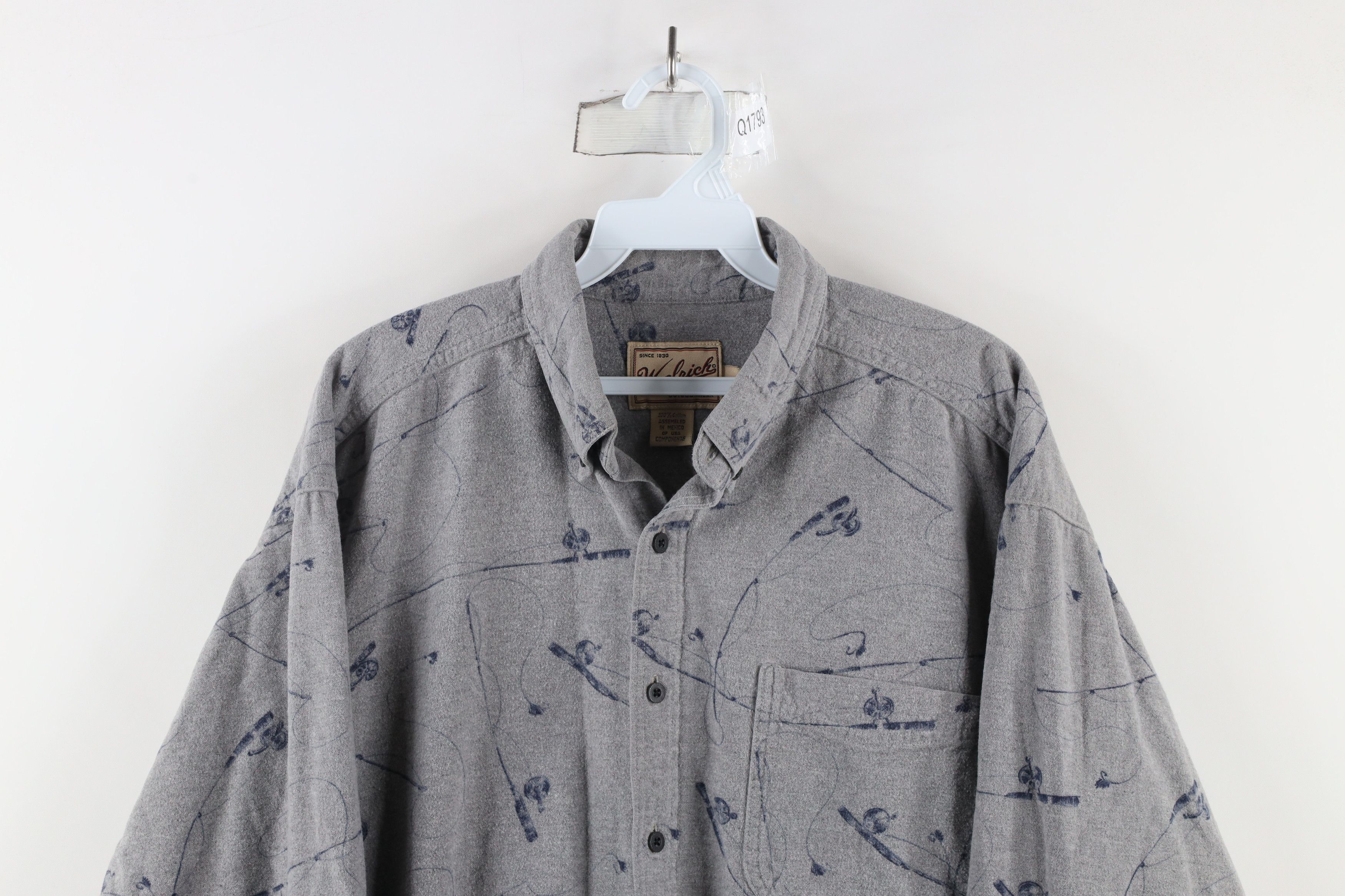 Vintage × Woolrich Woolen Mills Vintage 90s Woolrich Over Print Chamois Cloth Button Shirt Size US L / EU 52-54 / 3 - 2 Thumbnail