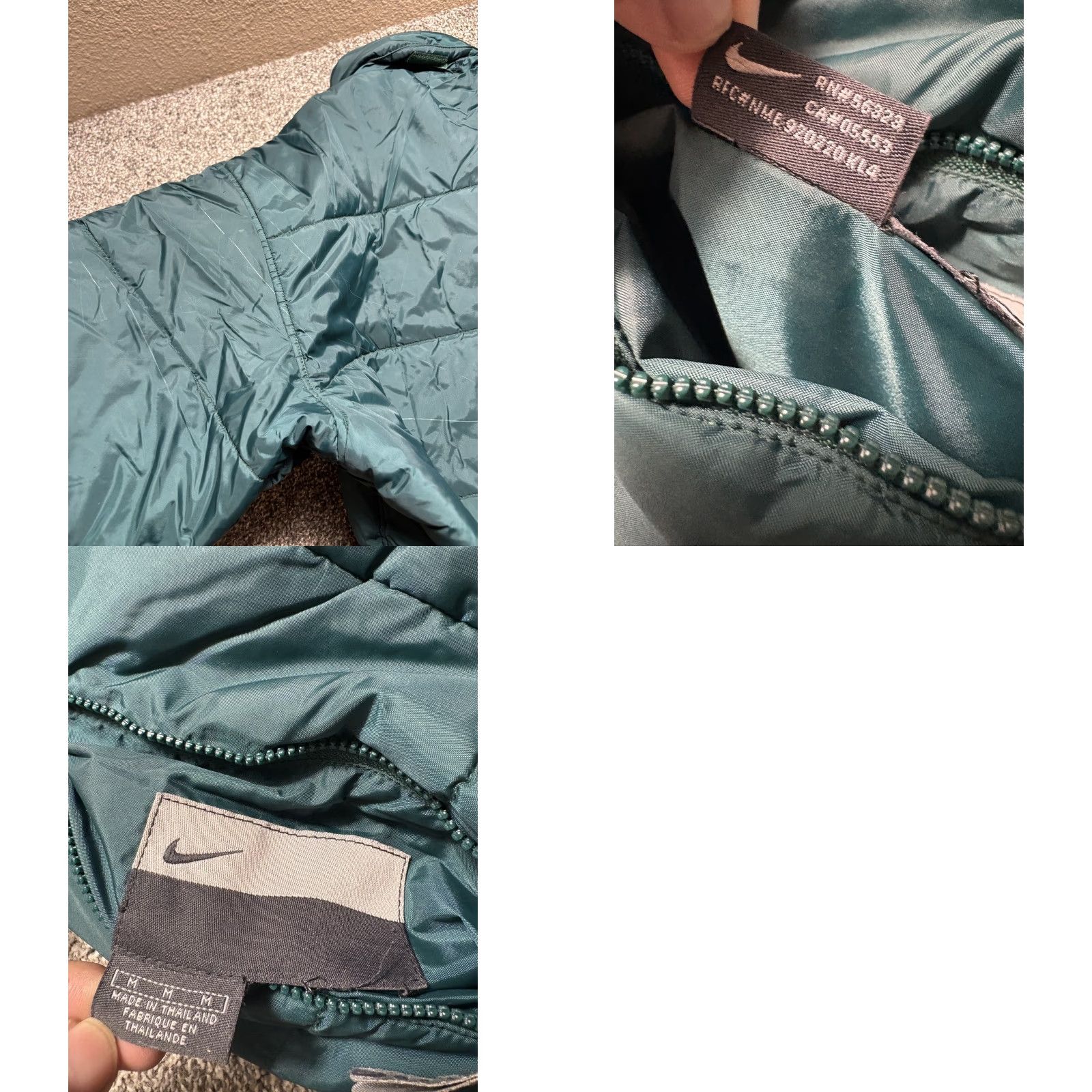 Nike VINTAGE Nike Reversible Puffer Coat Jacket Mens M Green Gray 90s Big Swoosh Size US M / EU 48-50 / 2 - 10 Thumbnail