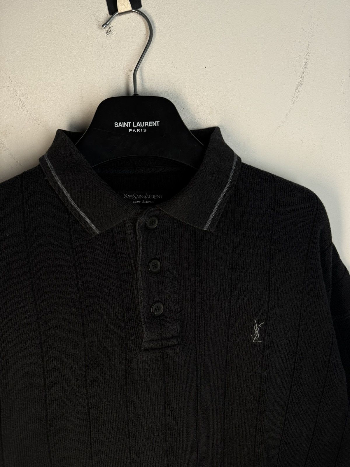 Yves Saint Laurent 90s YSL Sweatshirt Black Sweater Vintage Quarter Zip Up Size US XL / EU 56 / 4 - 18 Thumbnail
