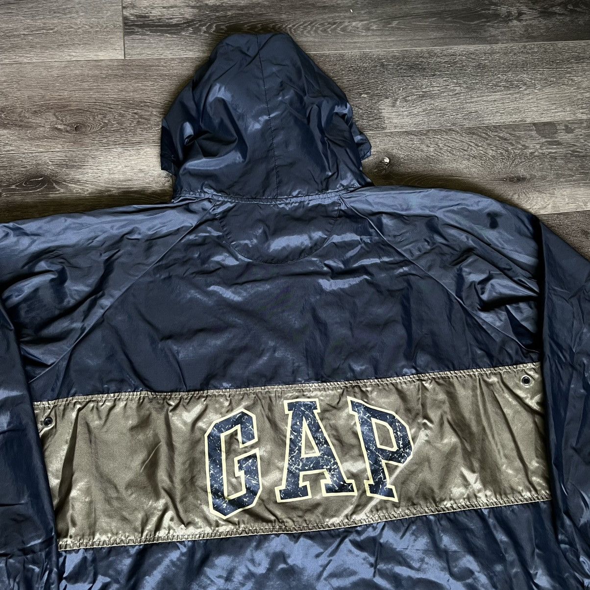 Gap × Vintage Vintage 90s GAP Spellout Arch Logo Anorak Windbreaker Jacket Size US M / EU 48-50 / 2 - 3 Thumbnail