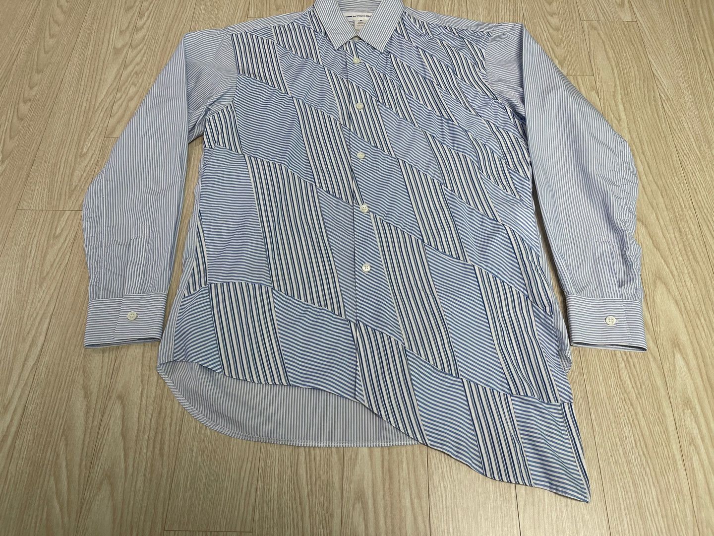 Comme des Garcons SHIRT COMME des GARCONS SHIRT Twisted Blue Stripe Shirt AD2015 Size US M / EU 48-50 / 2 - 3 Thumbnail
