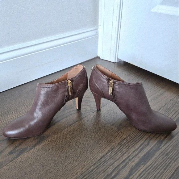 Vince Camuto Vala Dark Roast Leather Bootie Classic Fall Party Travel Size US 8 / IT 38 - 5 Thumbnail