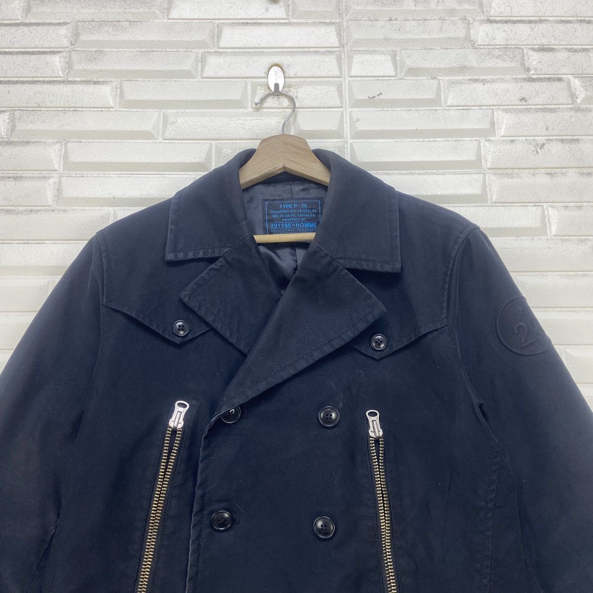 Japanese Brand 291295=Homme Type P-29 Double Breasted Military Style Coat Size US S / EU 44-46 / 1 - 9 Thumbnail