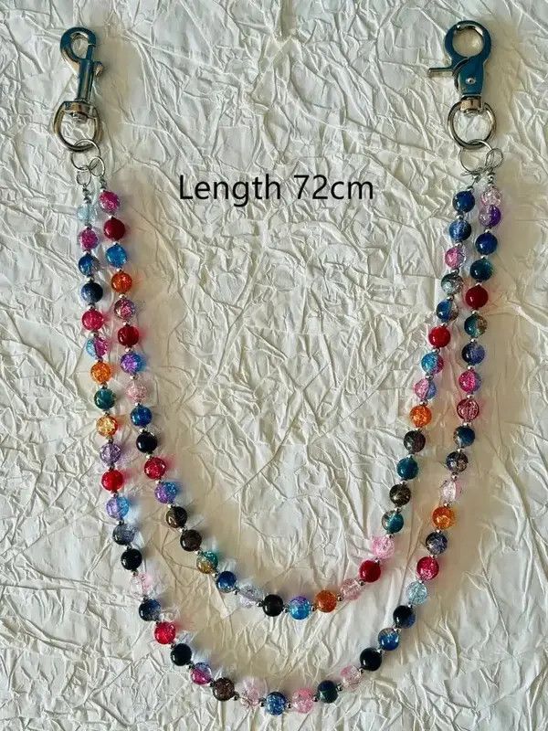 VIBE Punk Double-Layer Pants Chain Colorful Bead Size ONE SIZE - 7 Thumbnail