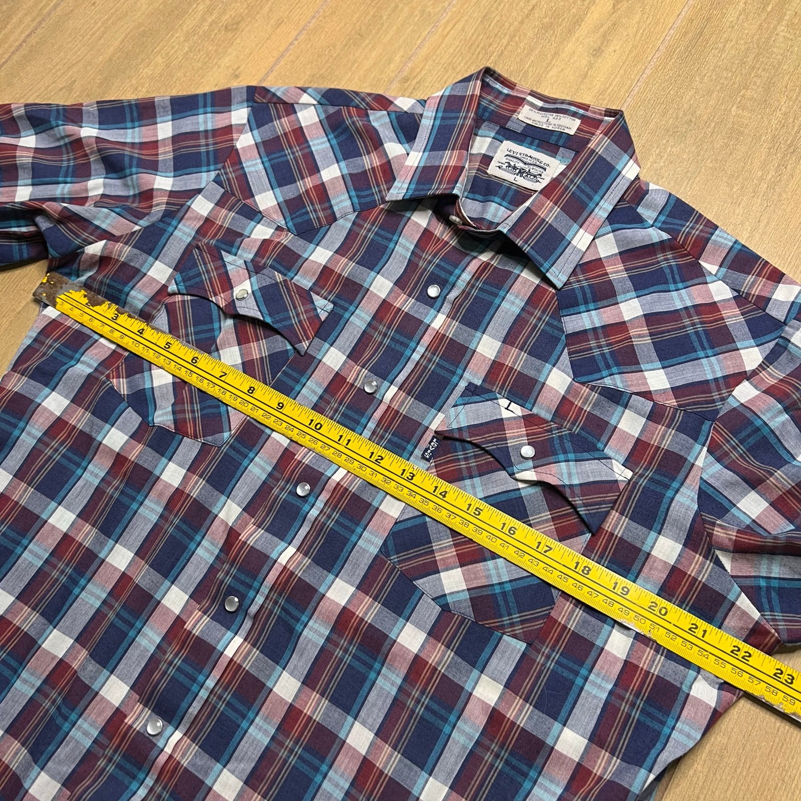 Levi's Levi’s Western Plaid Pearl Snap Shirt Men’s L Short Sleeve Size US L / EU 52-54 / 3 - 7 Thumbnail