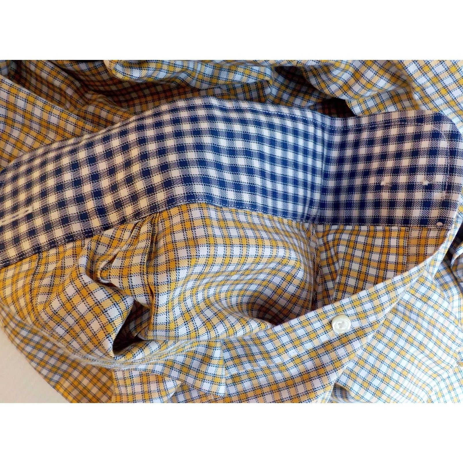 Brooks Brothers Brooks Brothers 1818 100% Supima Cotton Plaid LS Shirt Sailor Navy/Gold/White Size US L / EU 52-54 / 3 - 5 Thumbnail