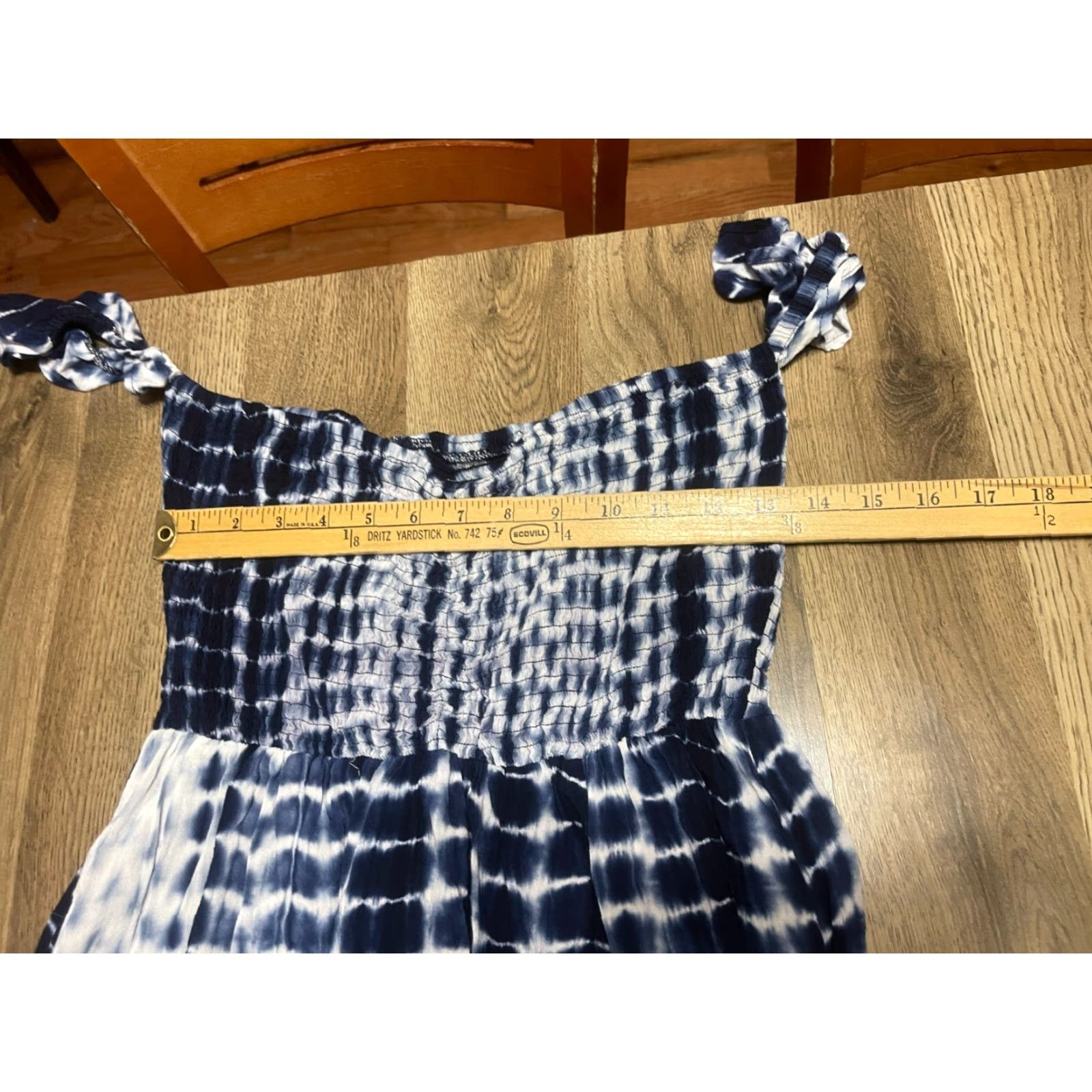 Shein Shein Dress Womens Medium Blue White Arm Strap Long Smocked 49" Length Sundress A-Line Straps Casual Colorful Size M / US 6-8 / IT 42-44 - 6 Thumbnail