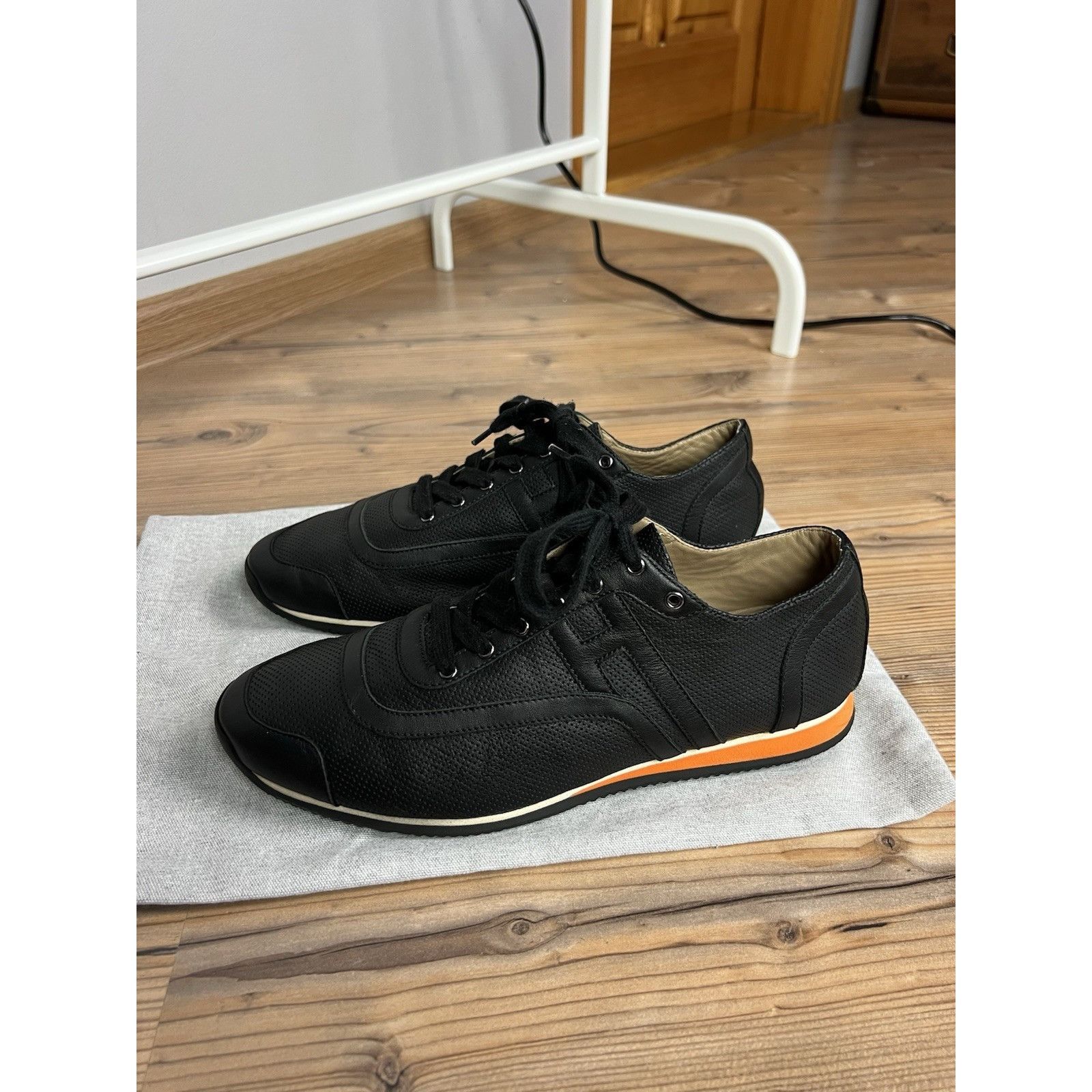 Hermes Hermès Kool Authentic Black Perforated Leather Sneakers Size Size US 9 / EU 42 - 2 Thumbnail