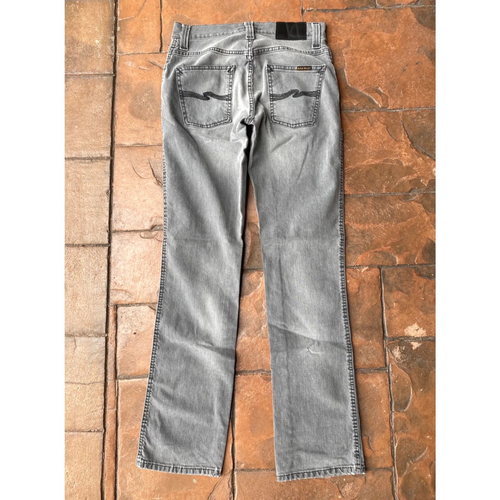 Nudie Jeans Nudie Jeans Slim Jim Denim Jeans Grey Black Men’s 29x32 Slim Straight Denim Jeans Mens 29 Gray Regular 31 Inseam City Vintage No Size US 29 - 7 Thumbnail