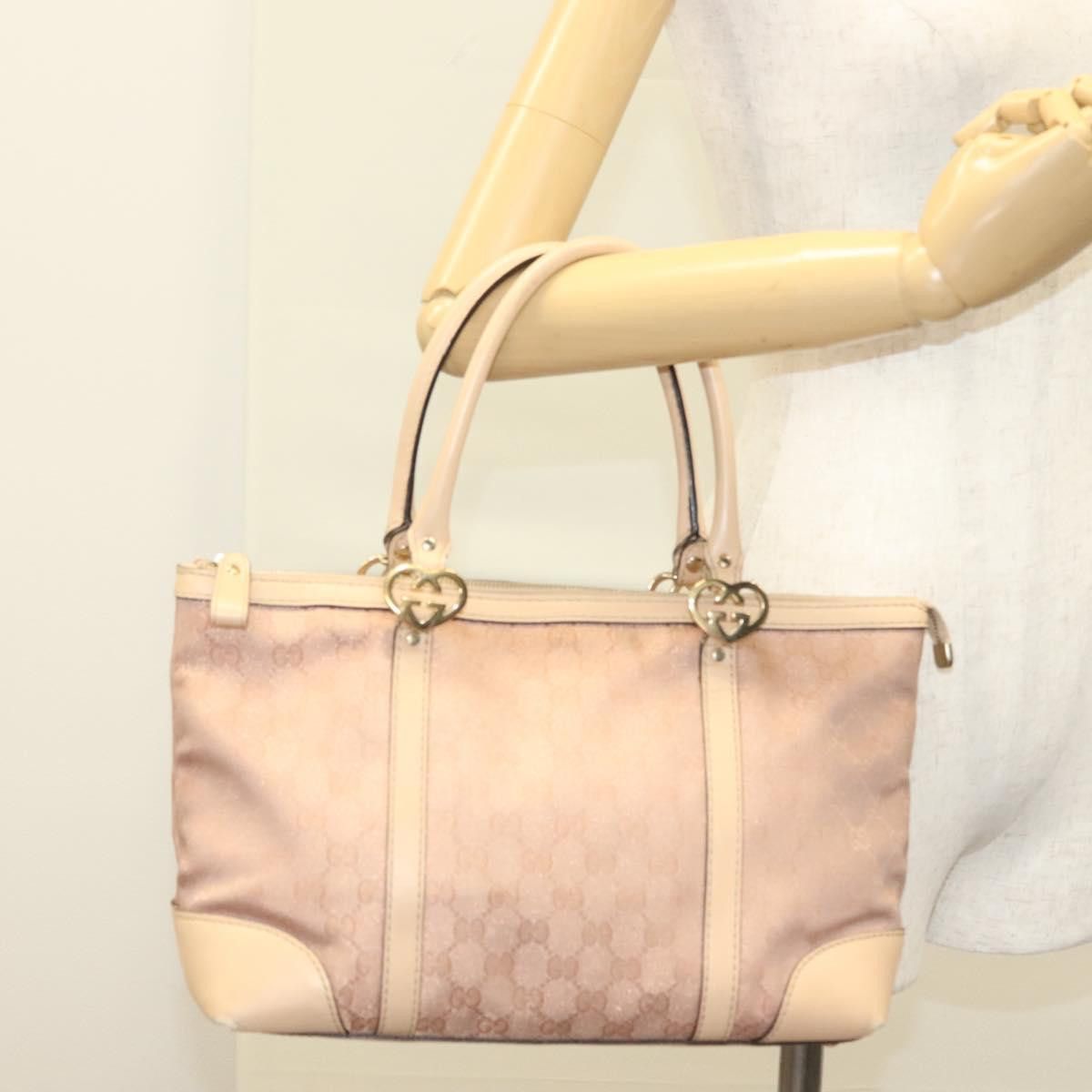 Gucci GUCCI GG Canvas Lovely Tote Bag Pink Gold Size ONE SIZE - 22 Thumbnail