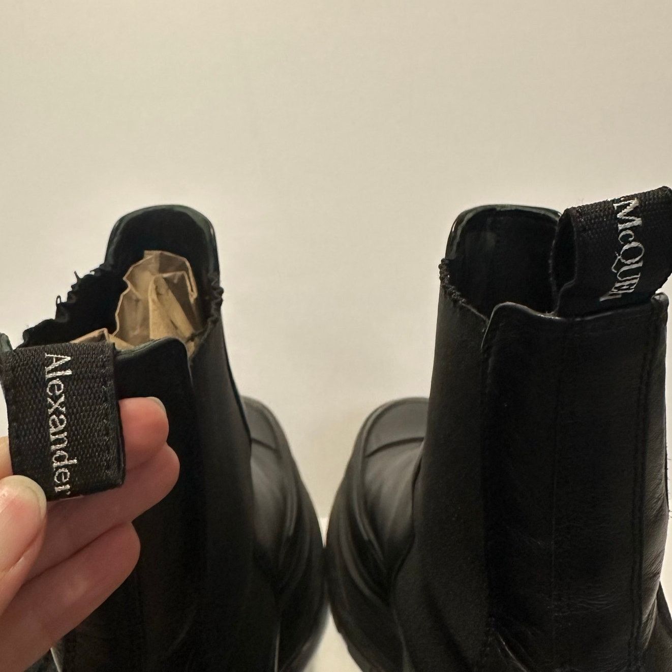 Alexander McQueen Tread Slick Chelsea Boots IT 44 Leather Triple Black Size US 11 / EU 44 - 16 Thumbnail