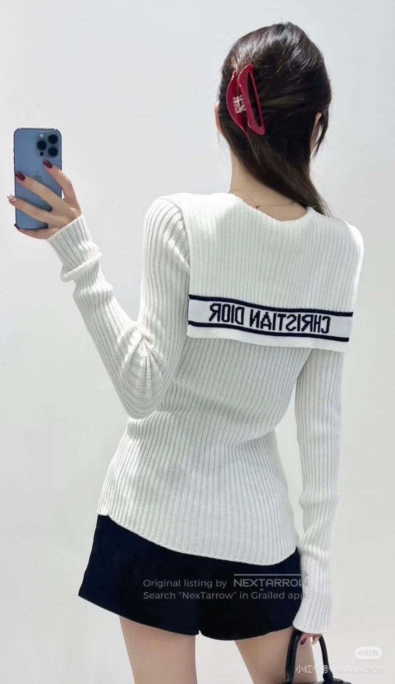 Dior Dior 24 Early Spring Navy Collar Long Sleeve Size XS / US 0-2 / IT 36-38 - 7 Thumbnail