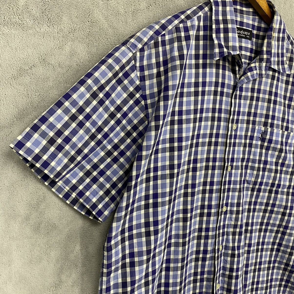 Summer YSL Blue Shirt Striped Logo