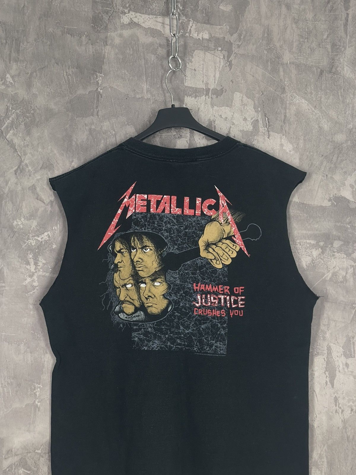 Band Tees × Metallica Metallica Hammer of Justice Crushes You 94s T-Shirt L Faded Size US L / EU 52-54 / 3 - 9 Thumbnail