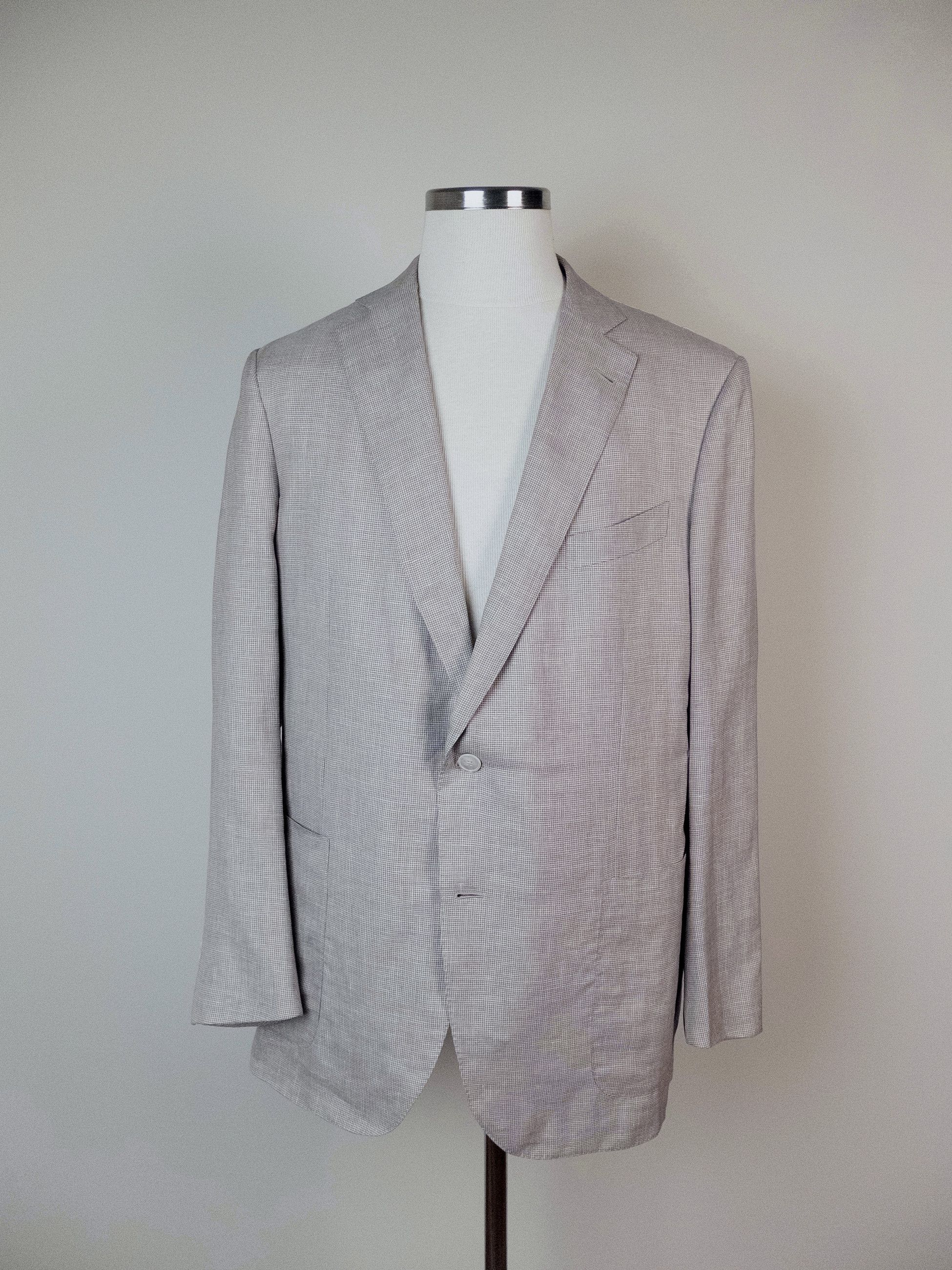 Ermenegildo Zegna ERMENEGILDO ZEGNA beige linen wool silk sportcoat jacket Size 46R - 2 Thumbnail