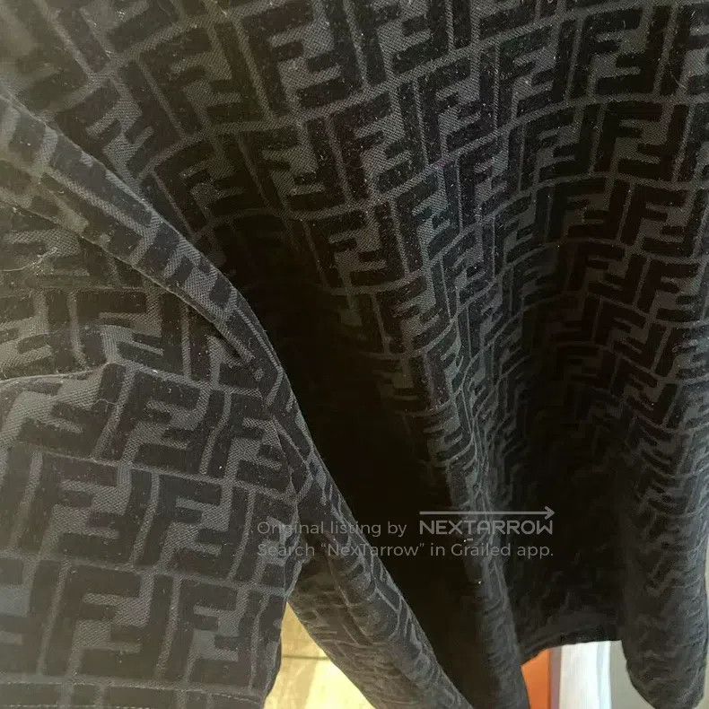 Fendi Fendi Black velvet double F full print short-sleeve Size US M / EU 48-50 / 2 - 3 Thumbnail
