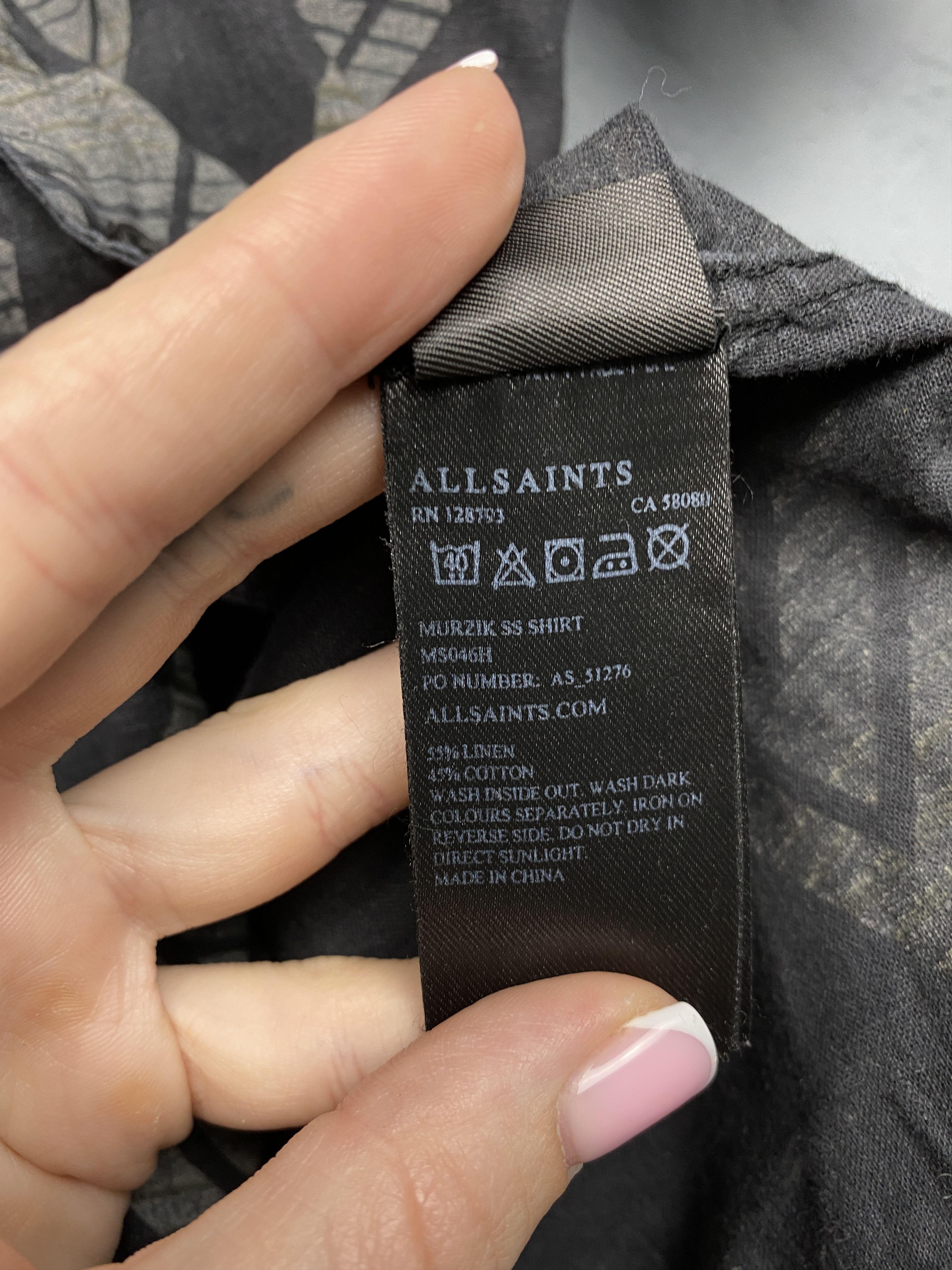 Allsaints Allsaints Mens Linen Murzik Hawaiian Shirt Size US M / EU 48-50 / 2 - 4 Thumbnail