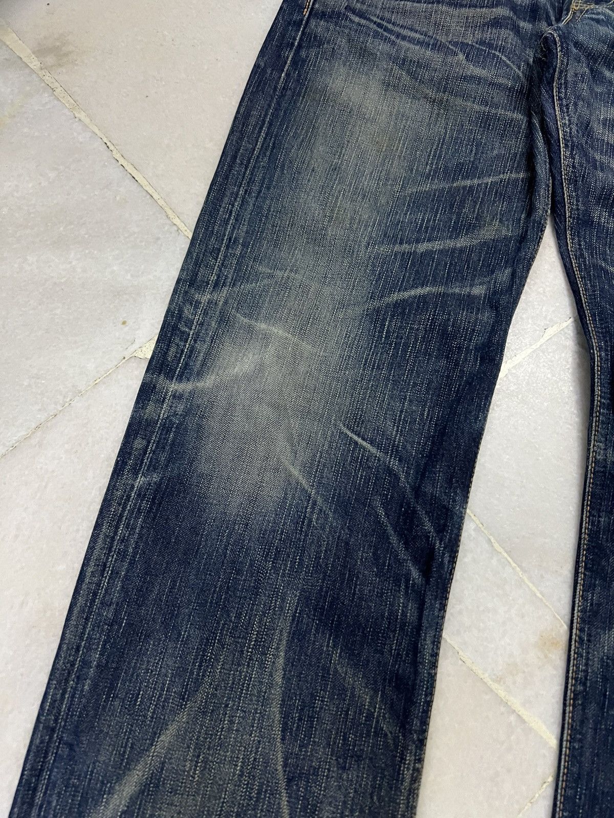 Edwin × Japanese Brand × Jean Edwin 503 Blue Trip Distress Jean Size US 31 - 5 Thumbnail
