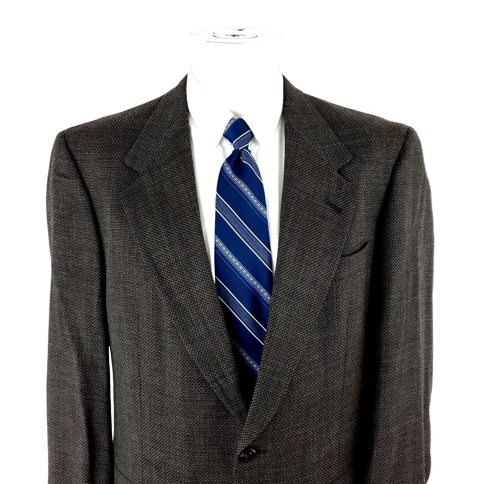 Hart Schaffner Marx Hart Schaffner Marx Tweed Wool 2 Button Sport Coat 40R Gray Size 40R - 1 Thumbnail