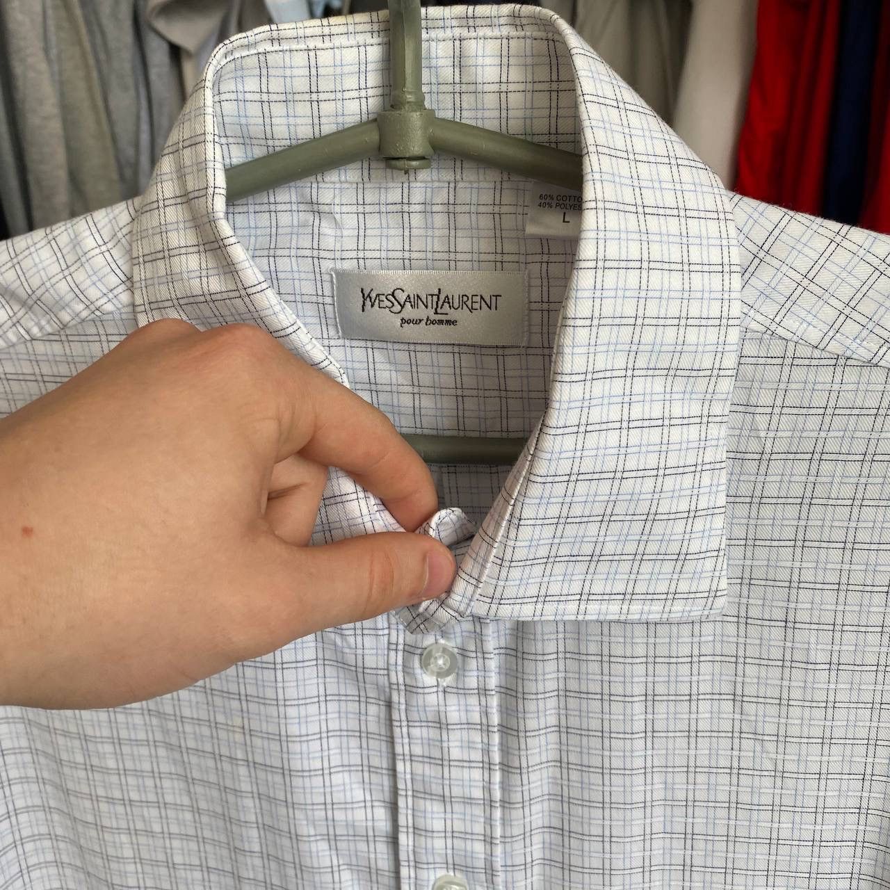 Vintage × Yves Saint Laurent Luxury Yves Saint Lauren small logo vintage designer shirt Size US L / EU 52-54 / 3 - 5 Thumbnail