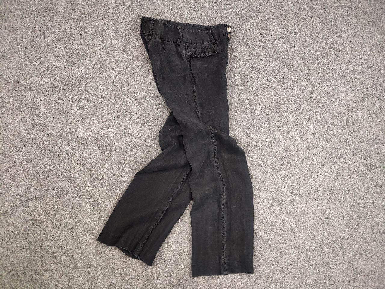 Dolce & Gabbana Vintage Dolce & Gabbana Linen Black Faded Trouser Pants Size 29" - 11 Thumbnail