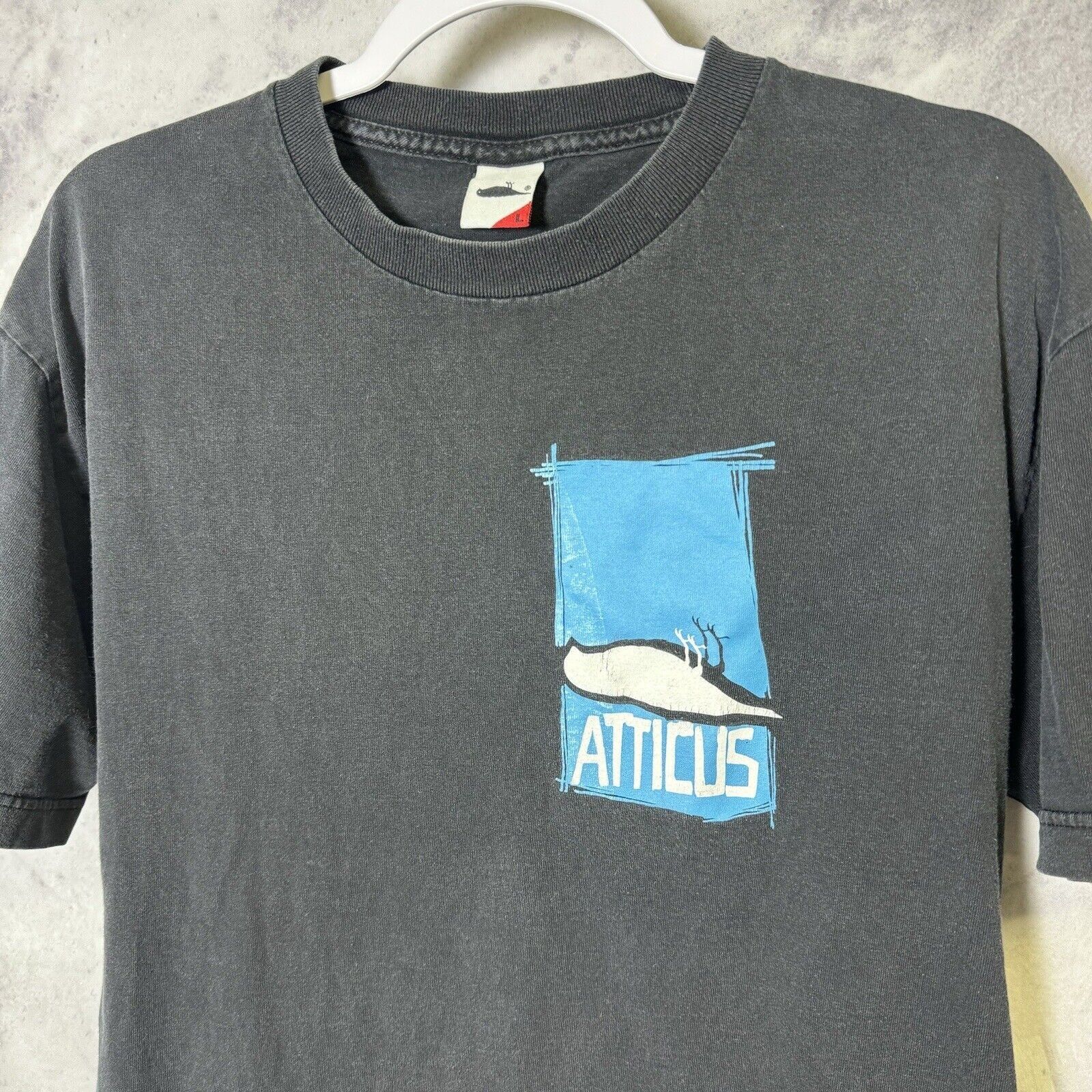 image of Atticus Clothing x Vintage Atticus T Shirt Mens Large Faded Black Short Sleeve