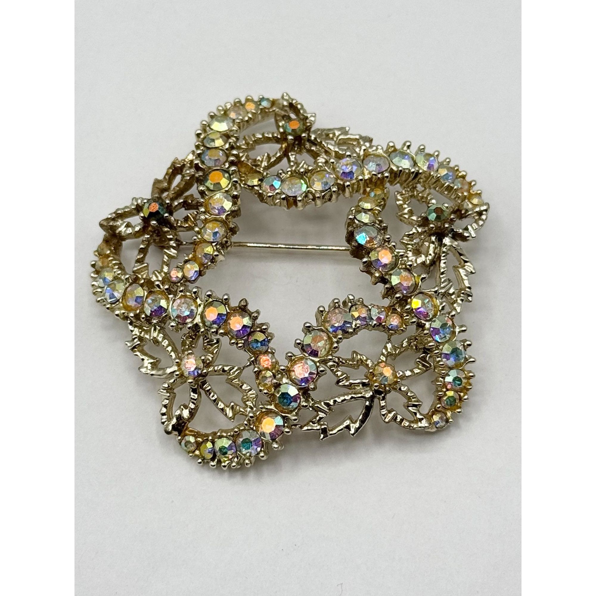 Vintage Vintage AB rhinestone floral brooch pin Size ONE SIZE - 1 Thumbnail