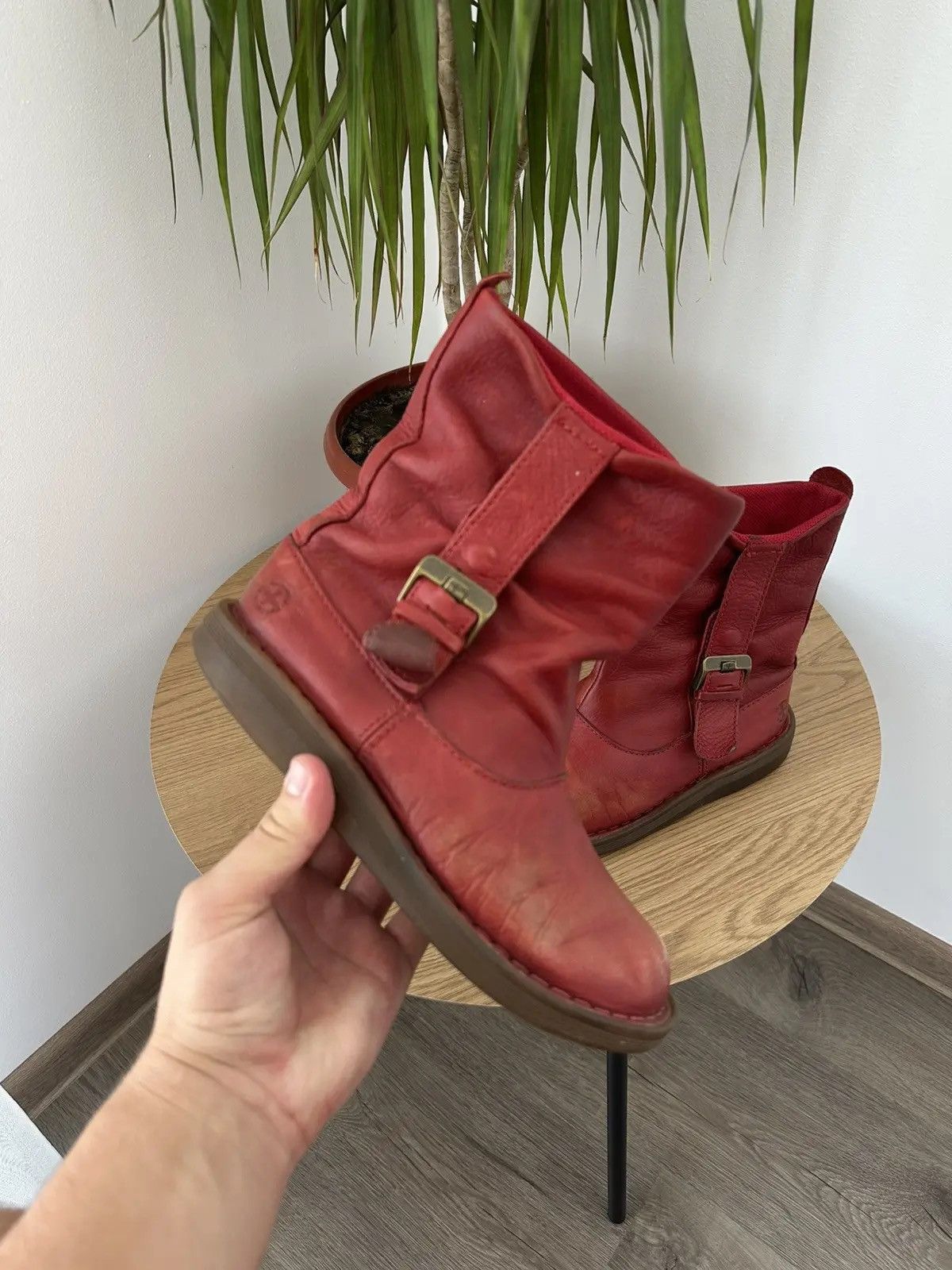 Dr. Martens Vintage Dr Martens Soft Leather Slouch Red Boots Size US 5 / EU 37 - 2 Thumbnail