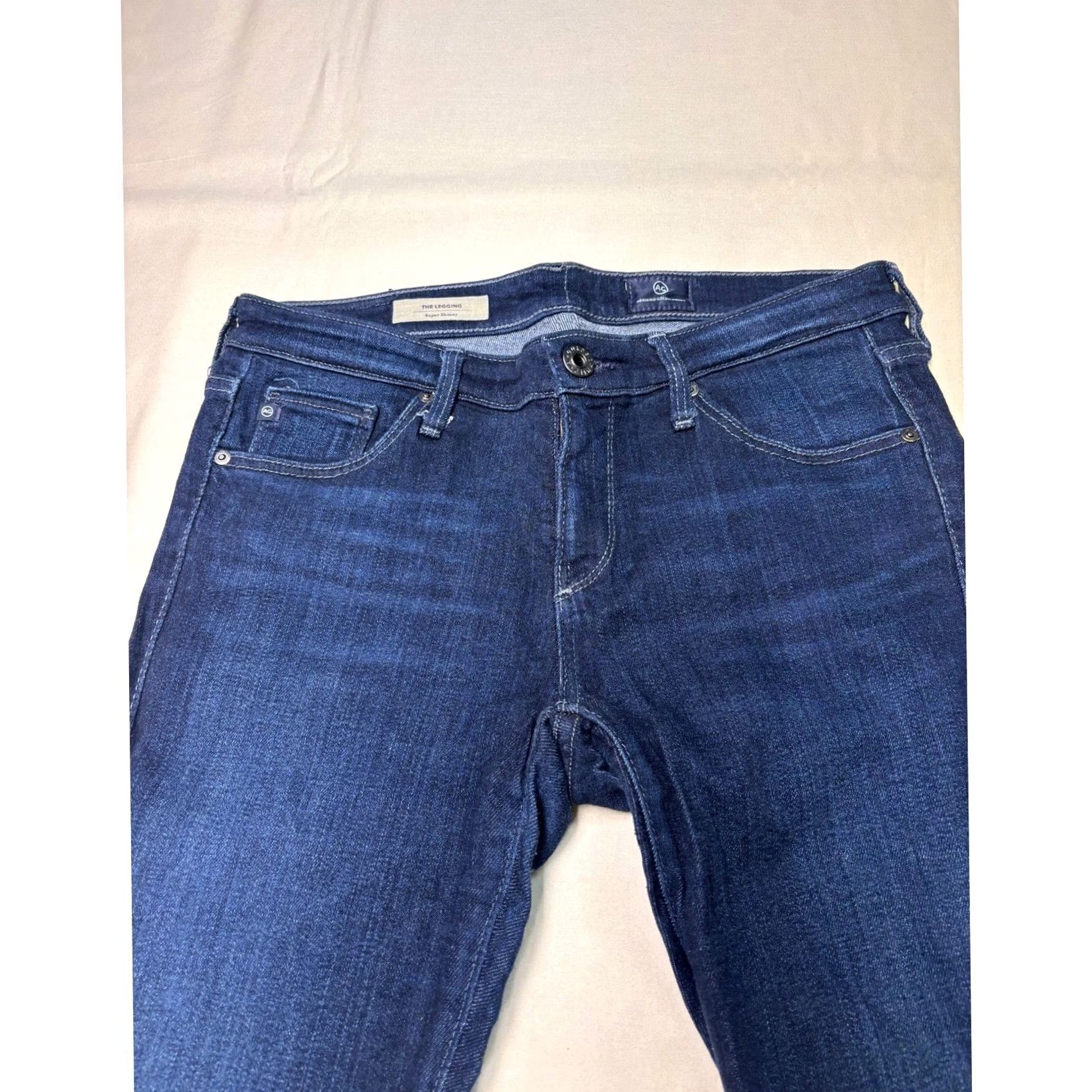 Vintage AG Adriano Goldschmied The Legging Super Skinny Jeans Indigo Blue 27R x L31 USA Women's Jeans Slim Stretch Pockets 5-Pocket Denim Baggy? Size 27" / US 4 / IT 40 - 2 Thumbnail