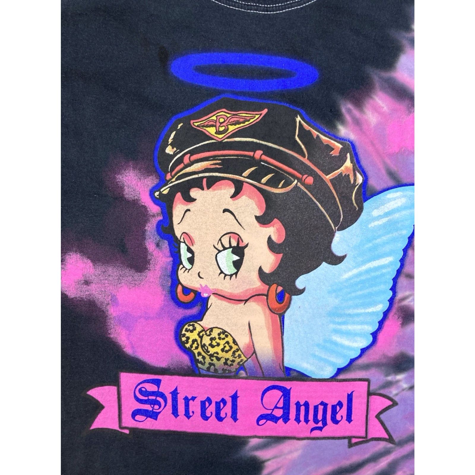 Vintage Betty Boop T-Shirt Women Small Black Purple Tie Dye Shirt Niño? Size S / US 4 / IT 40 - 2 Thumbnail