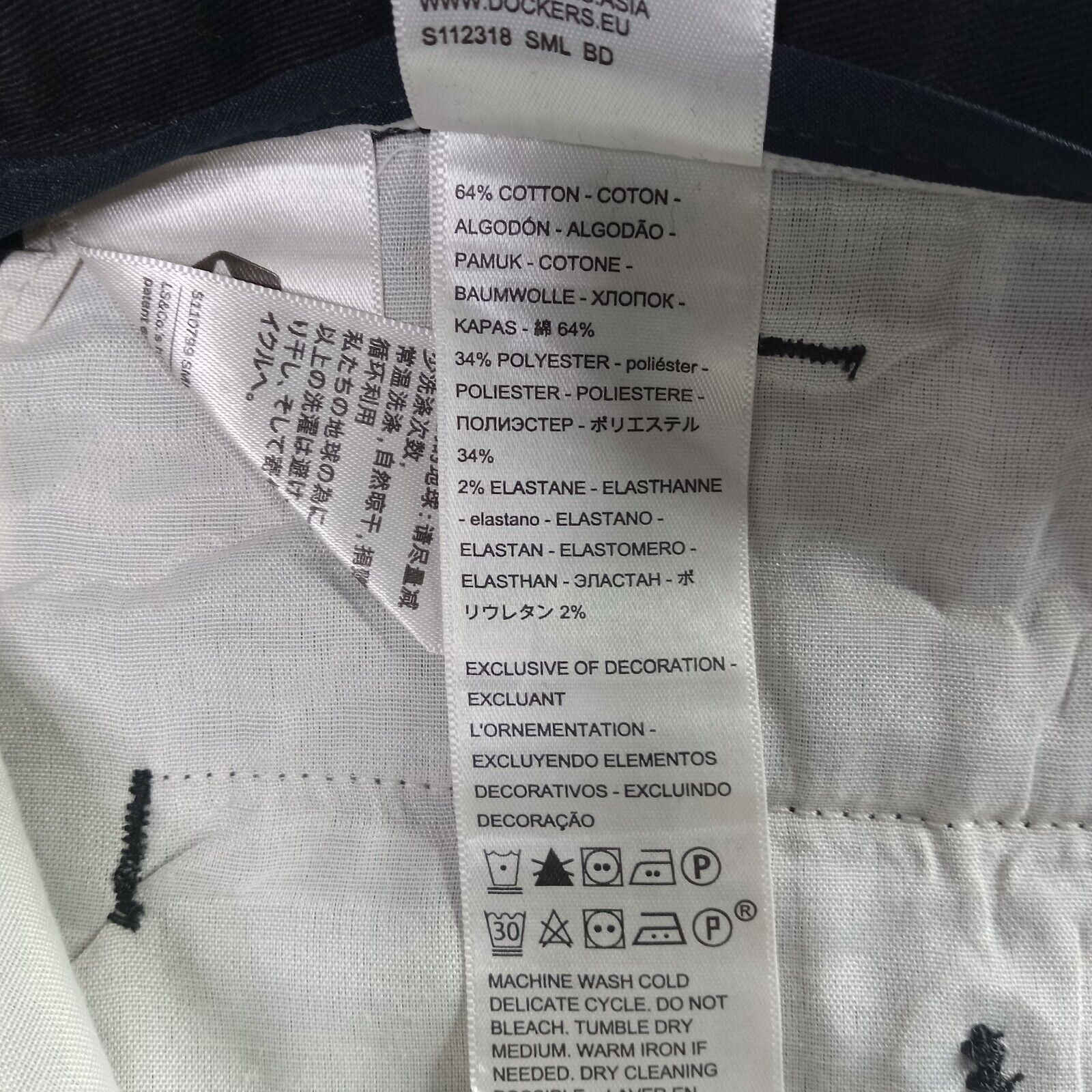 Dockers Dockers Easy Khakis Pants Mens 48x30 Black Classic Fit Size US 44 / EU 60 - 5 Thumbnail