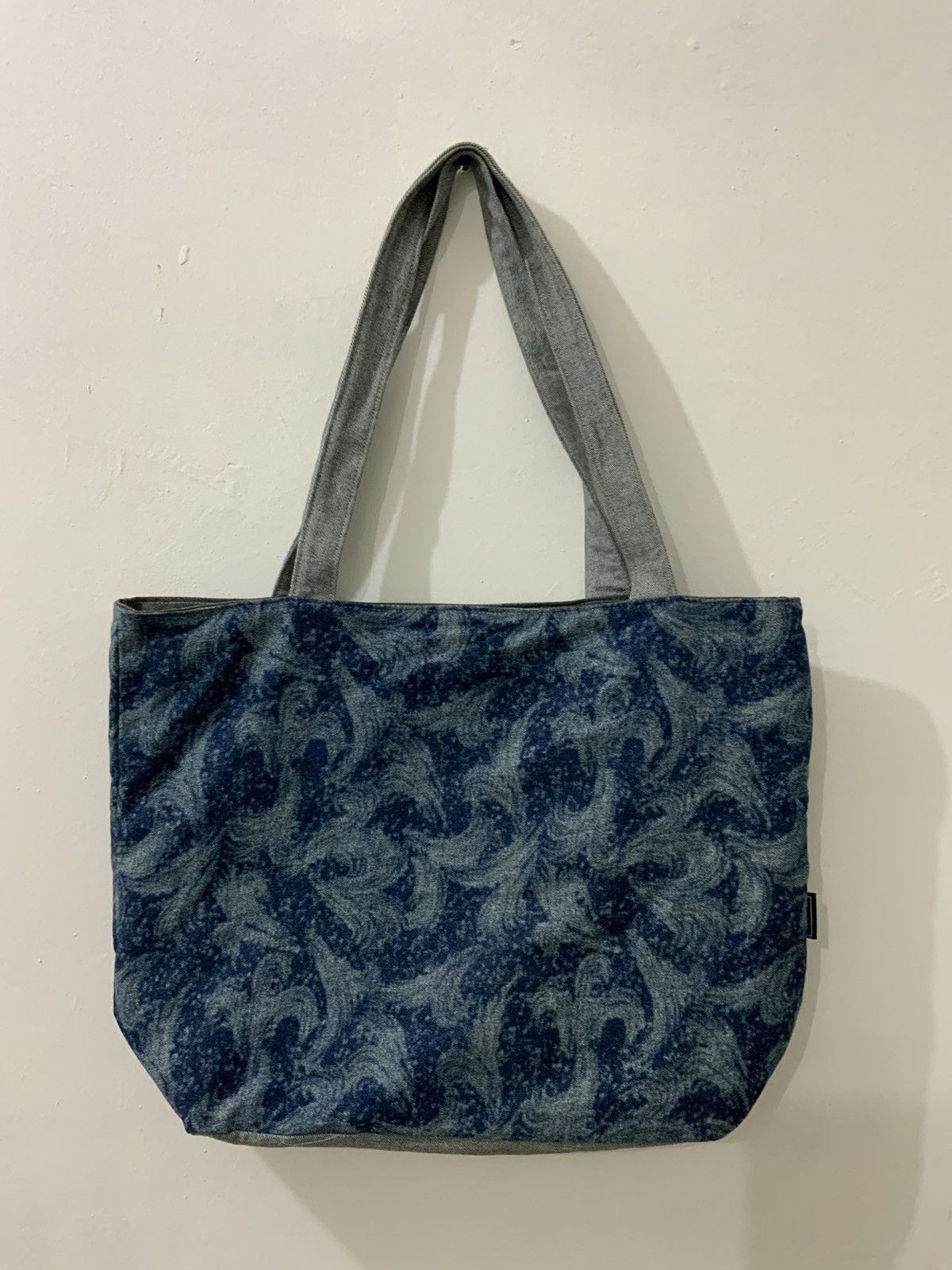 Japanese Brand Denim Flower Art Tote Bag Size ONE SIZE - 1 Thumbnail