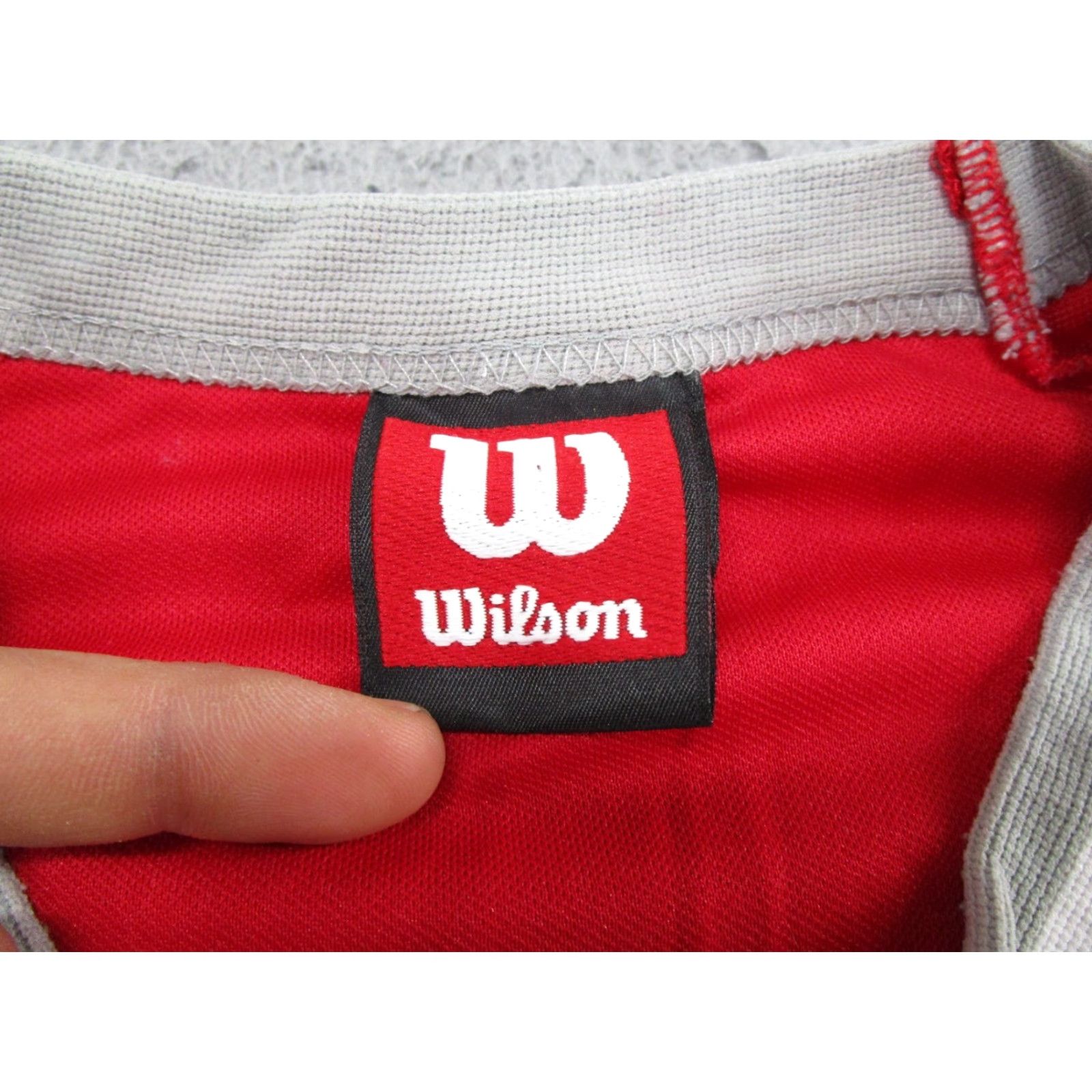 Wilson VINTAGE Wilson Shirt Mens L Red 90s USA Jersey V-Neck Blank T-Shirt Size US L / EU 52-54 / 3 - 2 Thumbnail