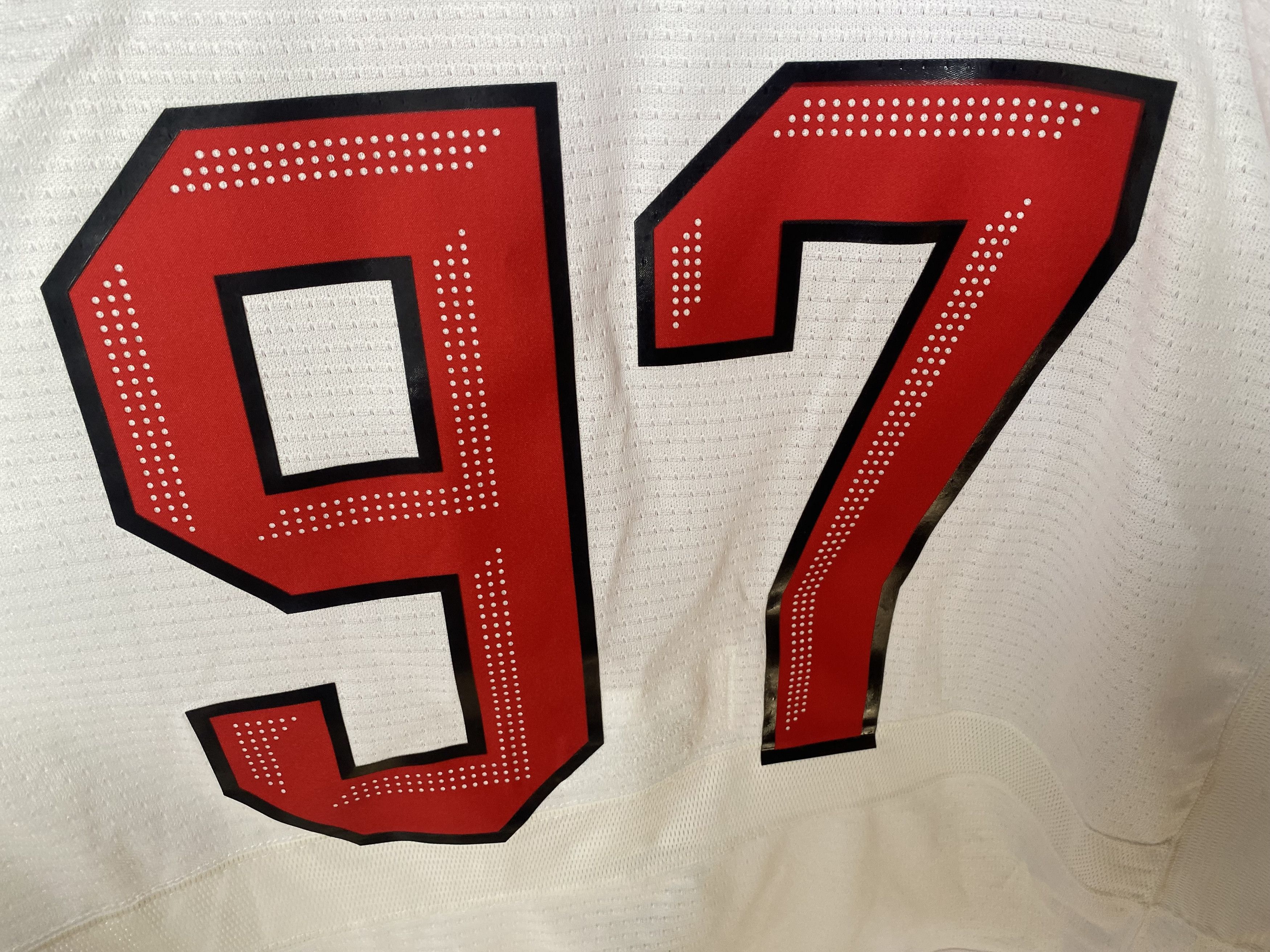 Nike #97 SWITZERLAND TEAM 2022 MATCH WORN ICE HOCKEY JERSEY SHIRT Size US L / EU 52-54 / 3 - 4 Thumbnail