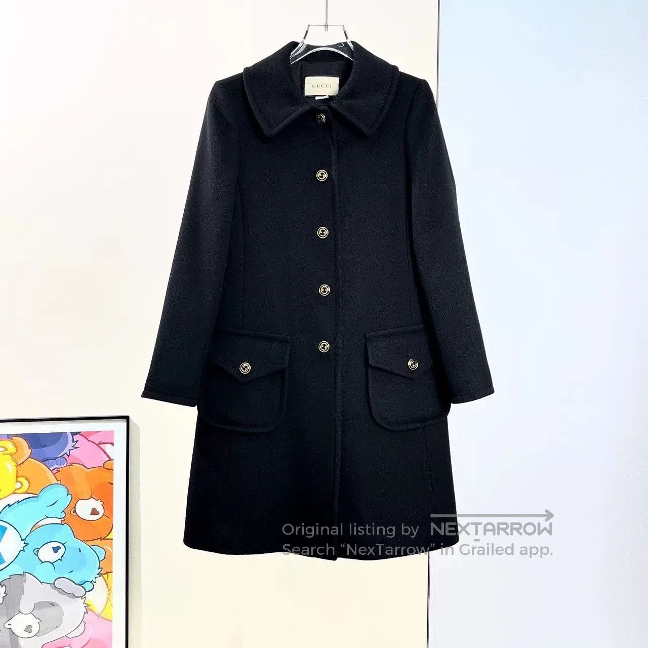 Gucci Gucci Black Gold Button Wool Coat. Size S / US 4 / IT 40 - 2 Thumbnail