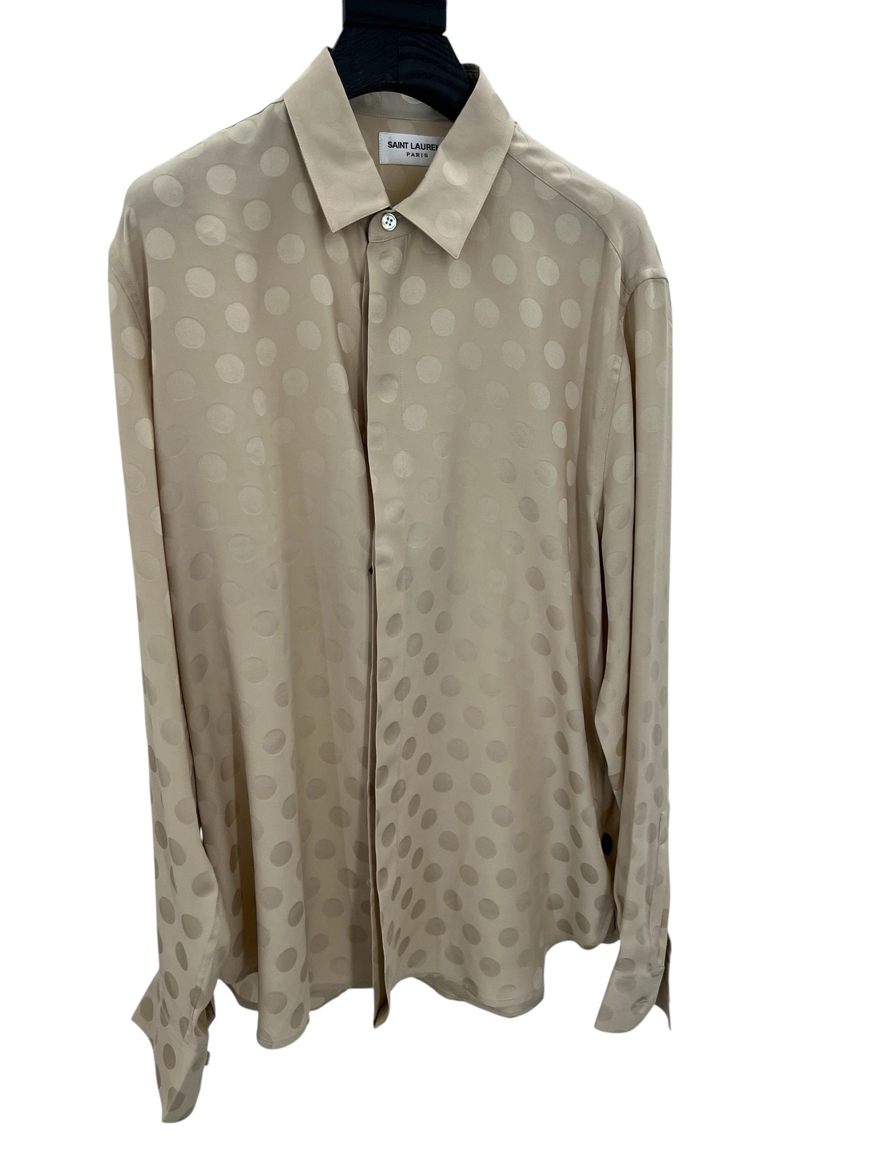 Saint Laurent Paris Saint Laurent Silk Dotted Shirt Size US L / EU 52-54 / 3 - 1 Thumbnail