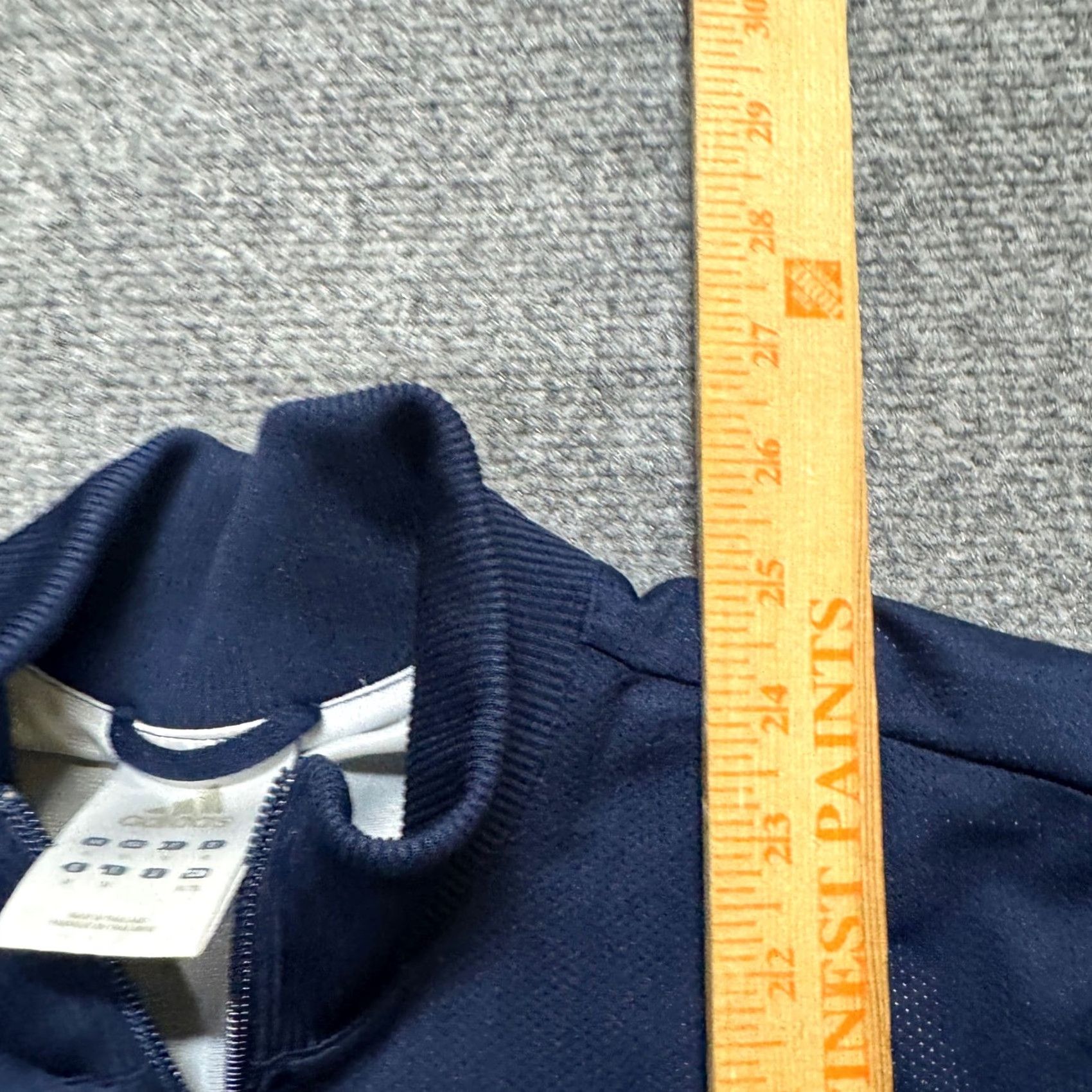 Adidas VINTAGE Adidas Jacket Womens XL Blue White Gray Full-Zip Polyester Cotton Blend 90s Y2K Striped Womens XL Blue White Gray Size XL / US 12-14 / IT 48-50 - 3 Thumbnail