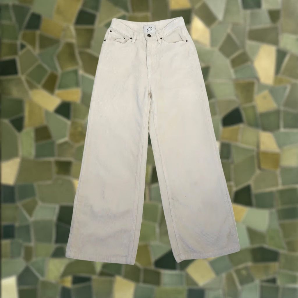 Bdg BDG Urban Outfitters High Wide Cream Corduroy Pants 25 Womens Size 42" / US 20 - 1 Thumbnail