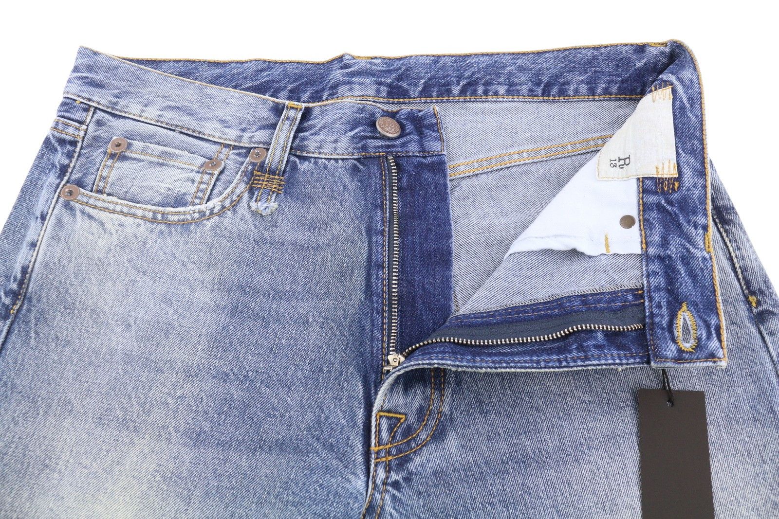 R13 BOYFRIEND 28 Jasper Whiskers Faded Zip Blue FW25 86839 Size 28" / US 6 / IT 42 - 4 Thumbnail