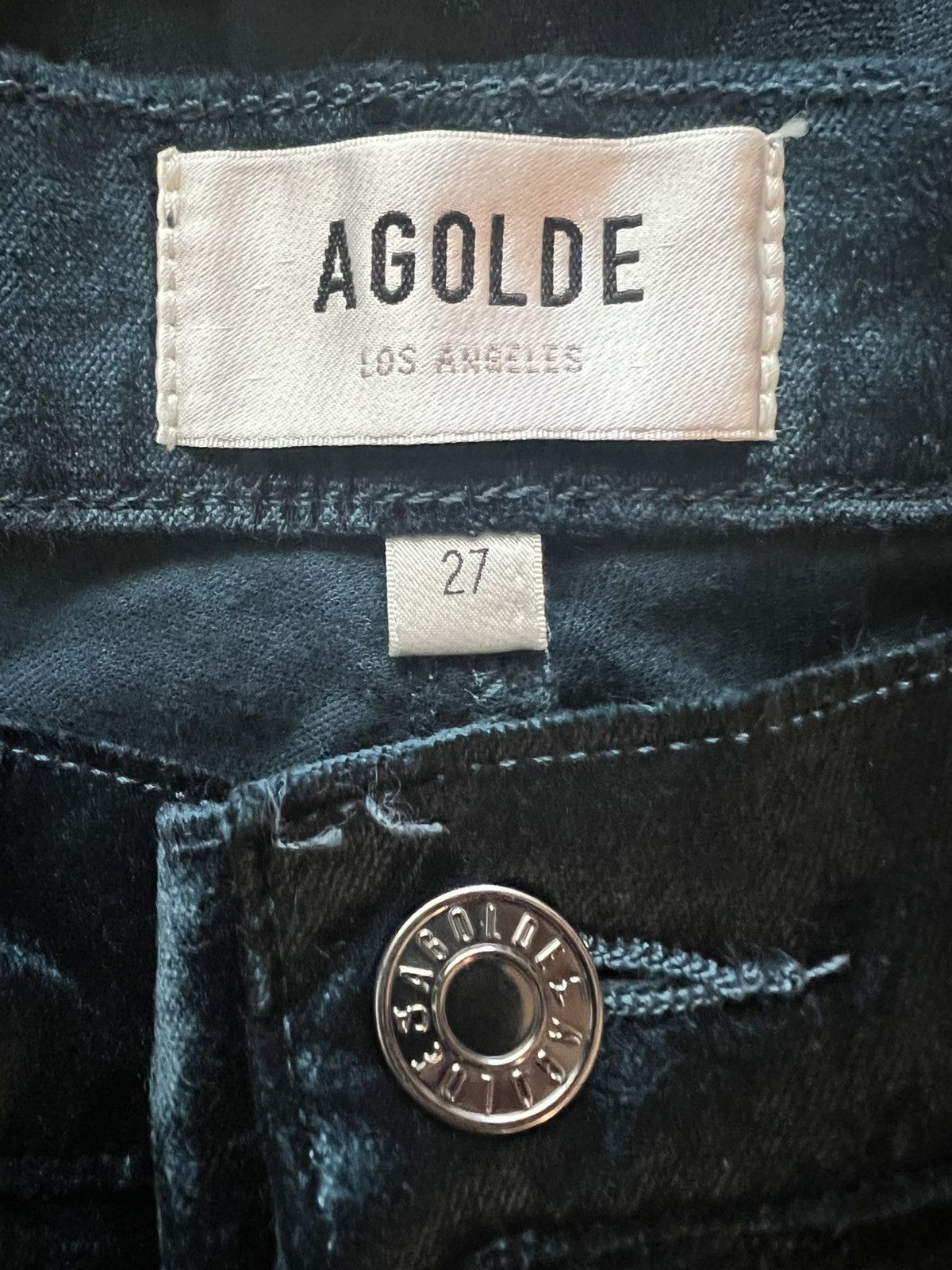 Agolde AGOLDE Nico High Rise Velvet Bootcut Pants Teal Size 27 Size 27" / US 4 / IT 40 - 3 Thumbnail