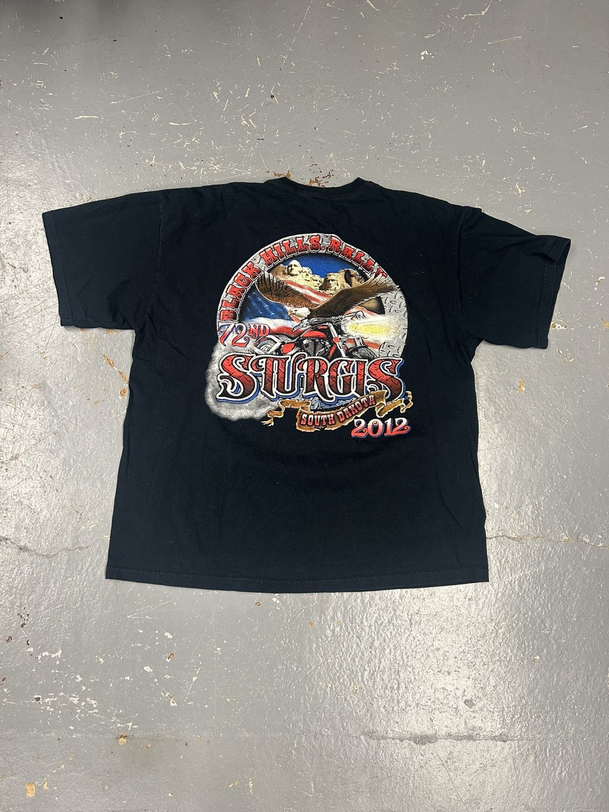 Harley Davidson × Vintage Crazy Vintage Y2K Essential Black Sturgis Motorcycle T-Shirt Size US XL / EU 56 / 4 - 2 Thumbnail
