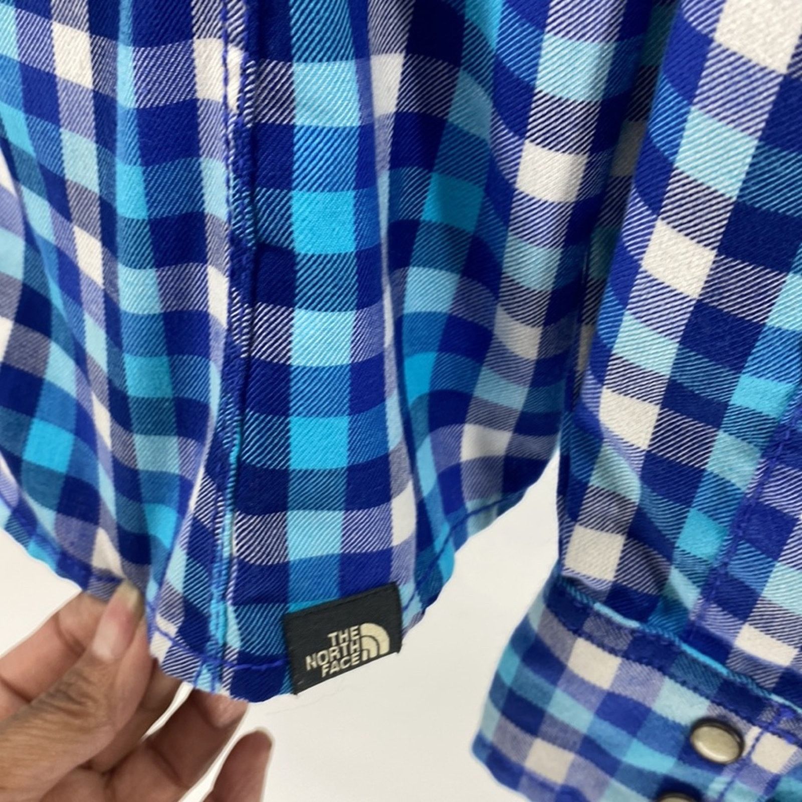 The North Face The North Face Blue Plaid Flannel pearl Button Down Gorpcore Size S / US 4 / IT 40 - 7 Thumbnail