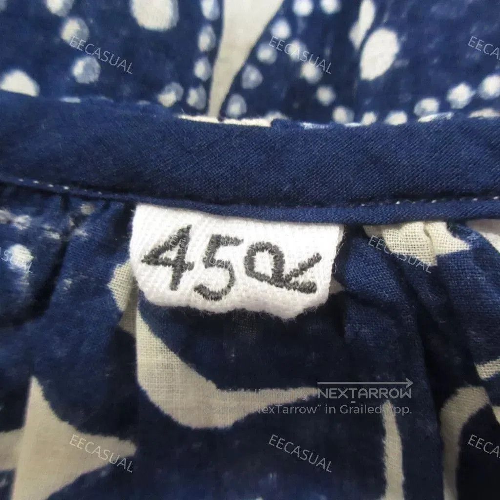 45rpm Handmade Indigo Print Shirt from India. Size M / US 6-8 / IT 42-44 - 8 Thumbnail