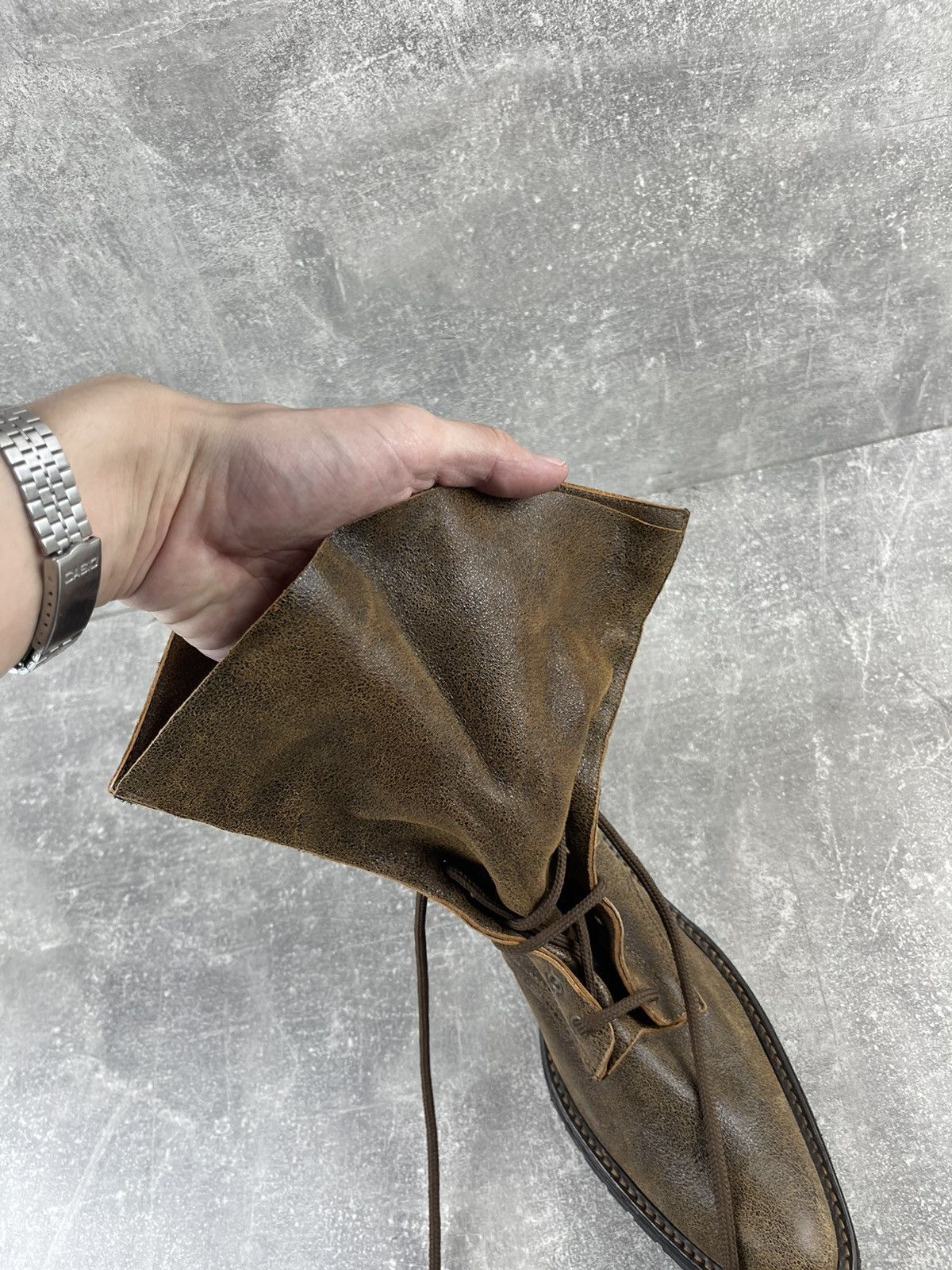 Vintage Vintage Italian Avant Garde Western Leather Brown Boots Size US 8 / IT 38 - 16 Thumbnail