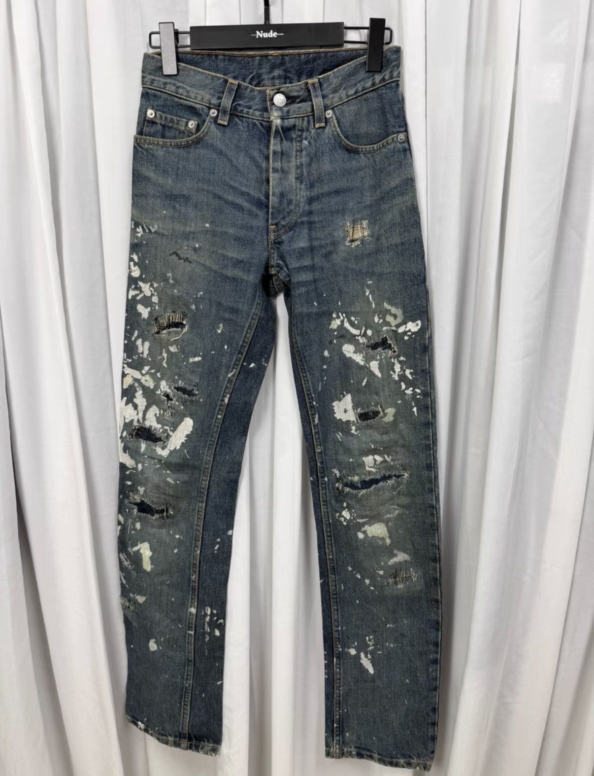Helmut Lang × Vintage SS00 Helmut Lang Green Painter Denim Jeans